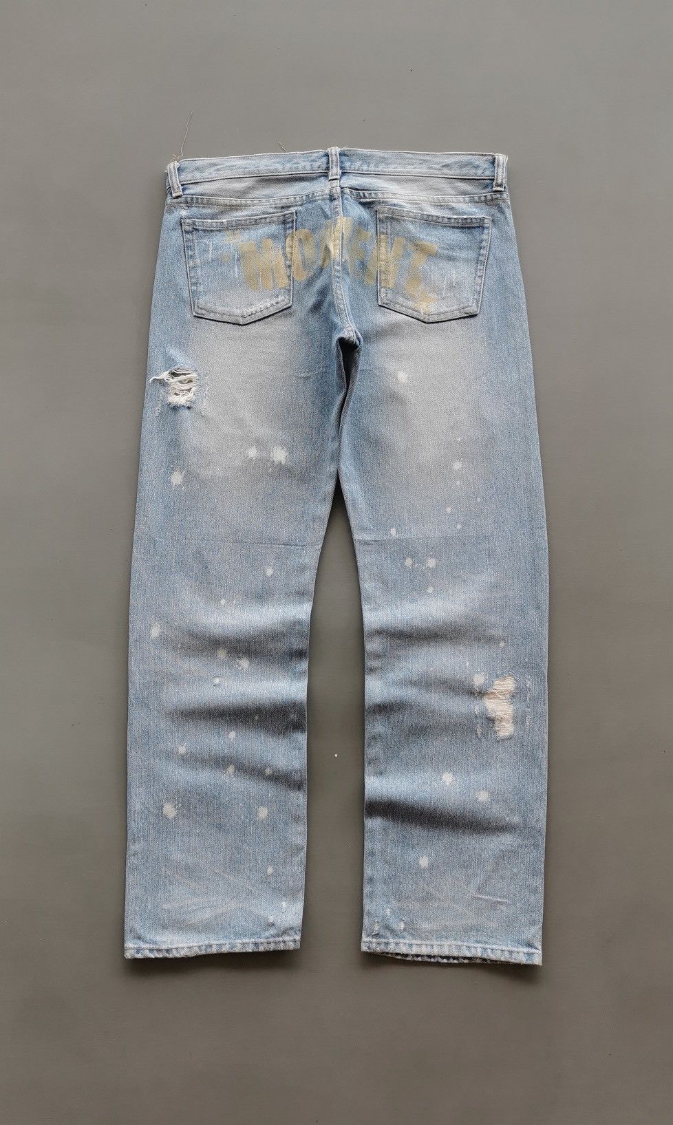 Japanese Brand GF Moment Back Hit Distressed Denim Jean Size US 33 - 3 Thumbnail