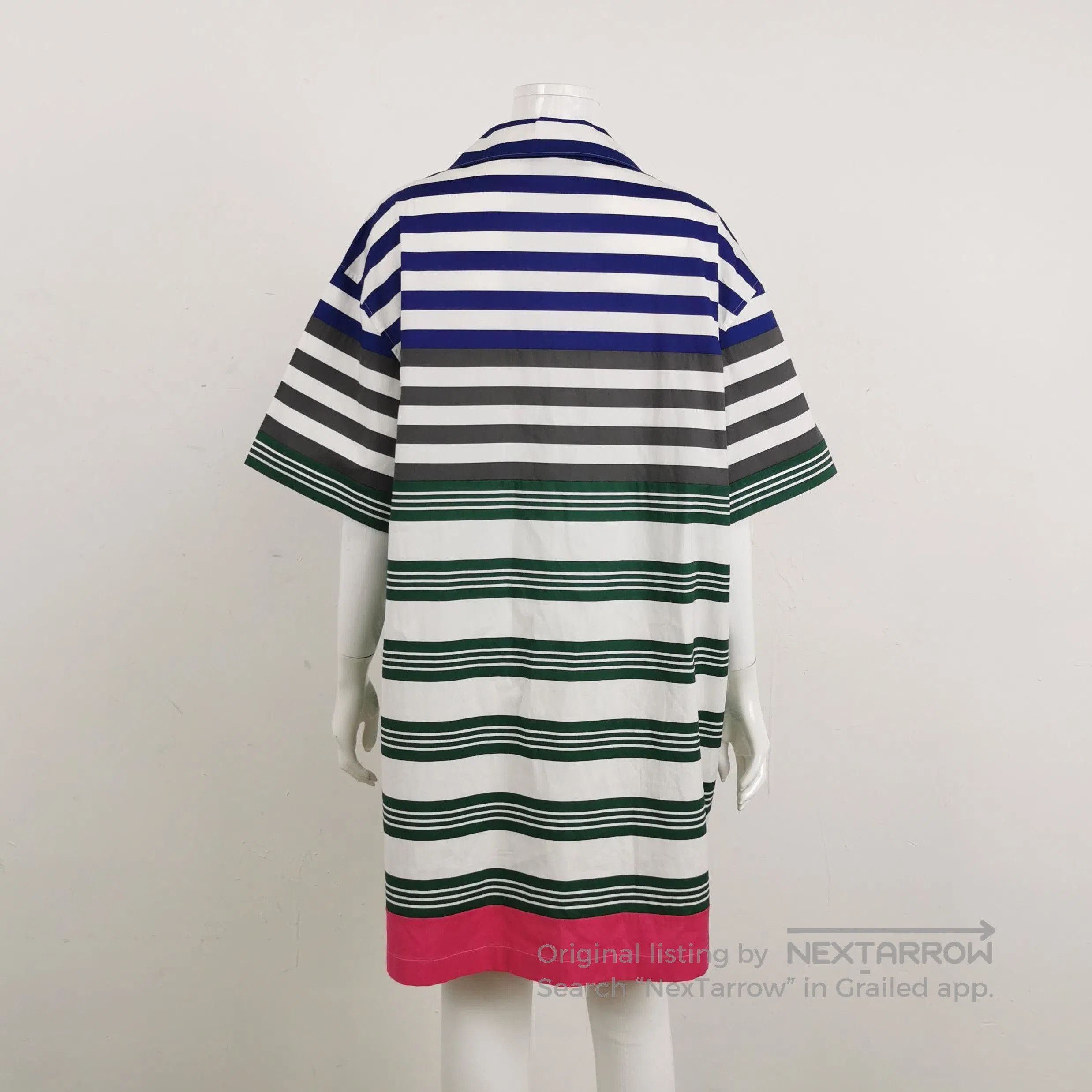 Prada Colorful Striped Logo Polo Dress .