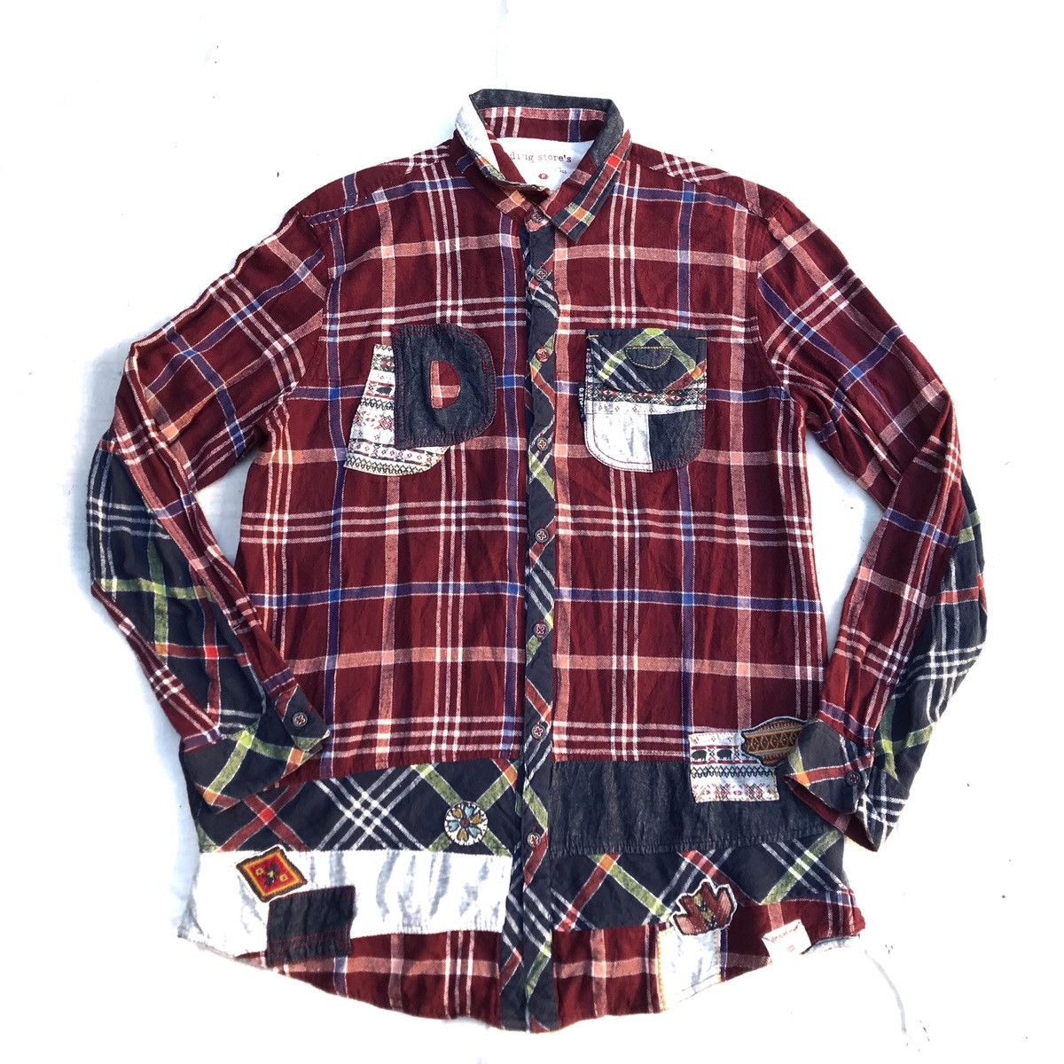 Flannel × Hysteric Glamour × Japanese Brand Vintage Drugs Store Japan checkered Flannel Patchwork Size US L / EU 52-54 / 3 - 1 Thumbnail