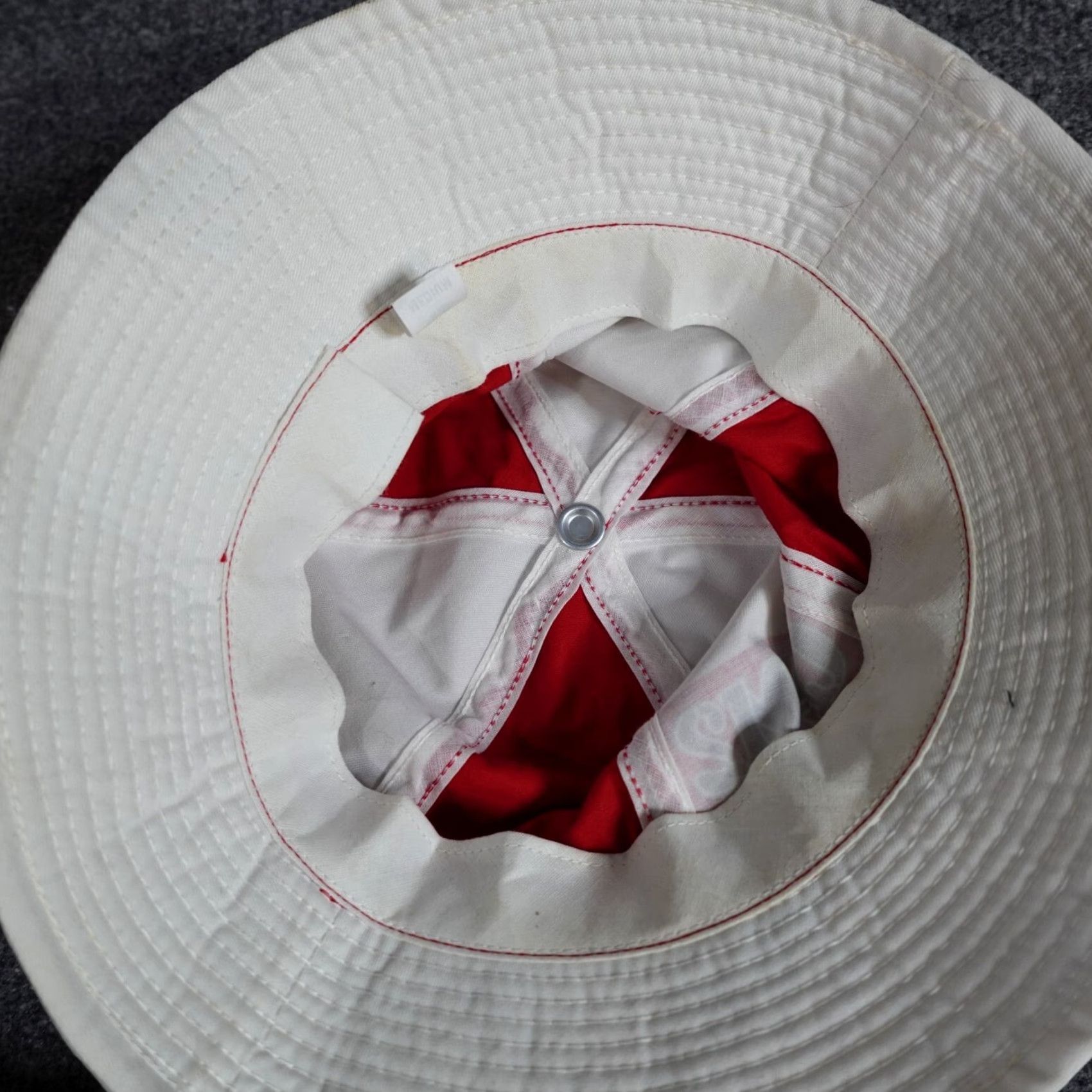 Vintage VINTAGE American Vintage Cam2 Motor Oil Bucket Hat White Red Unisex Adults Adjustable Small? Size ONE SIZE - 4 Thumbnail