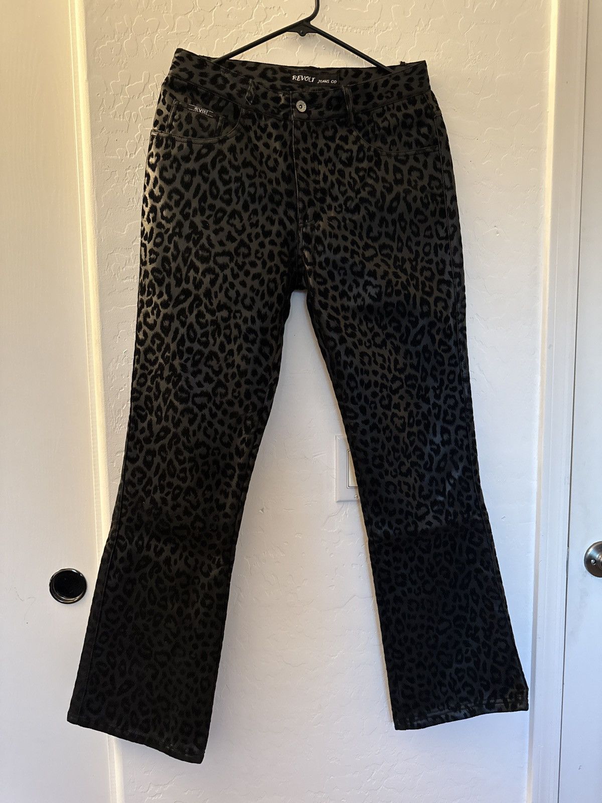 Vintage Leopard Print Leather Boot Cut Pants Size US 30 / EU 46 - 1 Thumbnail