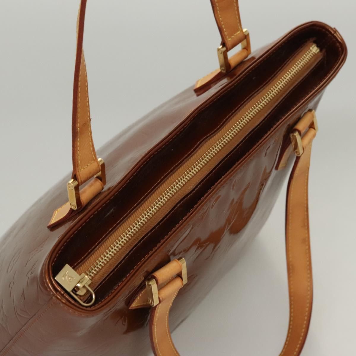 Louis Vuitton LOUIS VUITTON Monogram Vernis Houston Hand Bag Bronze M91122 Size ONE SIZE - 6 Thumbnail