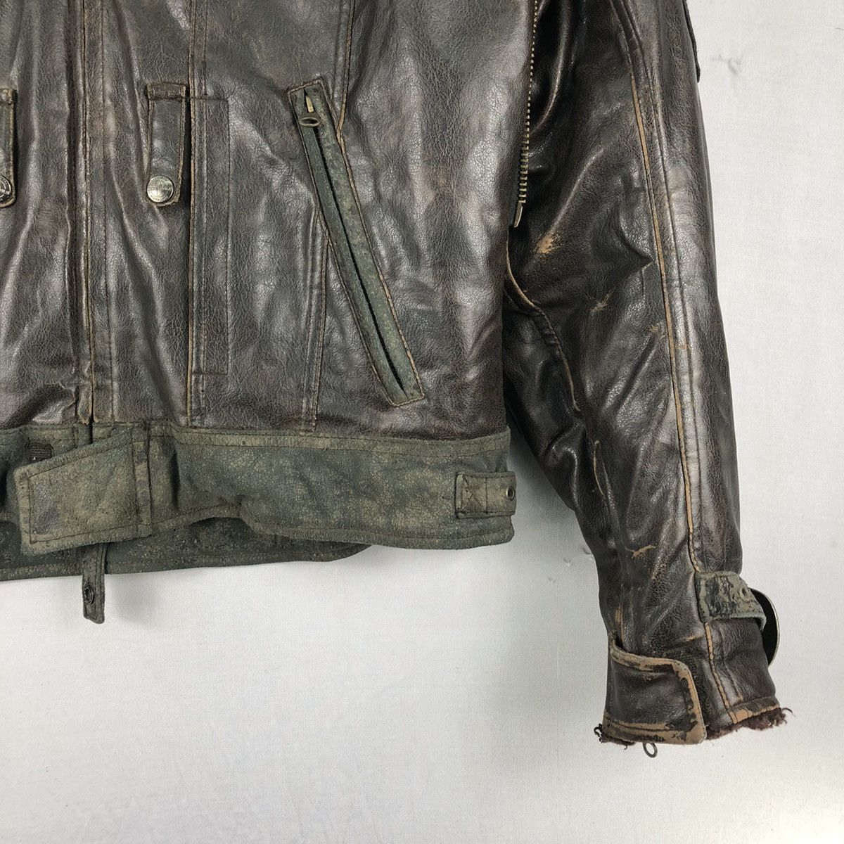 Leather Vintage 90's Motorcycle Leather Jacket by Jam's Gold Size US L / EU 52-54 / 3 - 3 Thumbnail