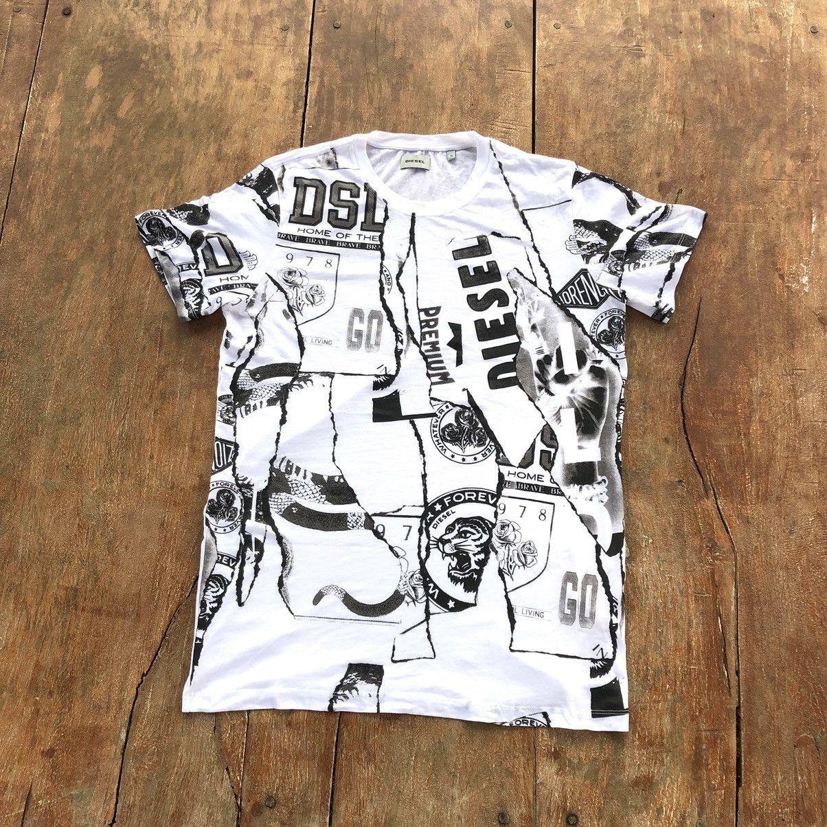 Diesel Vintage Diesel Over Print Rare T Shirt Size US M / EU 48-50 / 2 - 1 Thumbnail