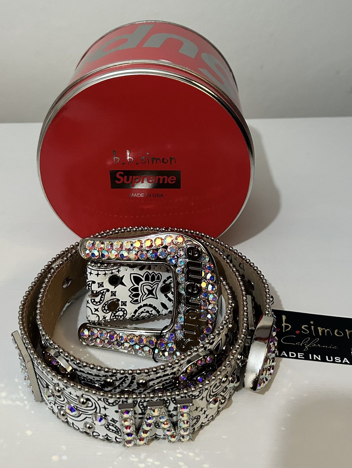 Supreme Supreme BB Simon Bandana Belt Silver Size 32 - 1 Thumbnail