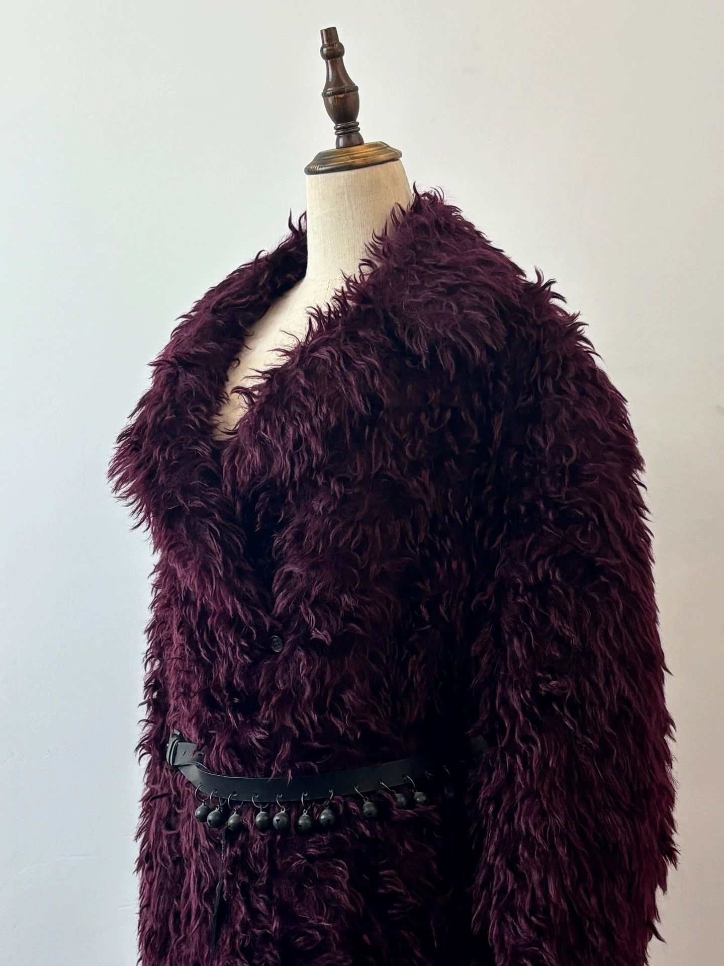 Maison Margiela MM 2016 A/W Dark Purple Faux Fur Oversized Unisex Coat Size S / US 4 / IT 40 - 3 Thumbnail
