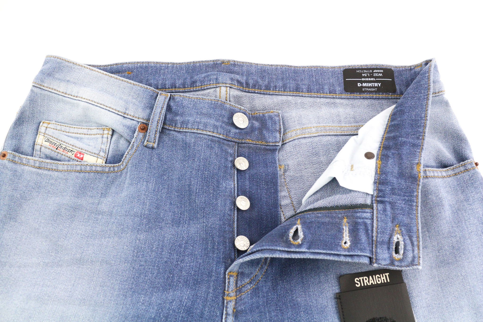 Diesel D-MIHTRY 009NF W32/L34 Straight Stretch Jeans 40182 Size US 32 / EU 48 - 4 Thumbnail