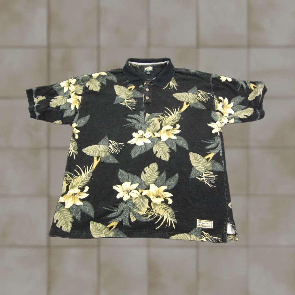 Tommy Bahama Tommy Bahama Polo Shirt XL Black Floral 90s Men Shirt Polo Short Sleeve Casual Vintage No Size US XL / EU 56 / 4 - 1 Thumbnail