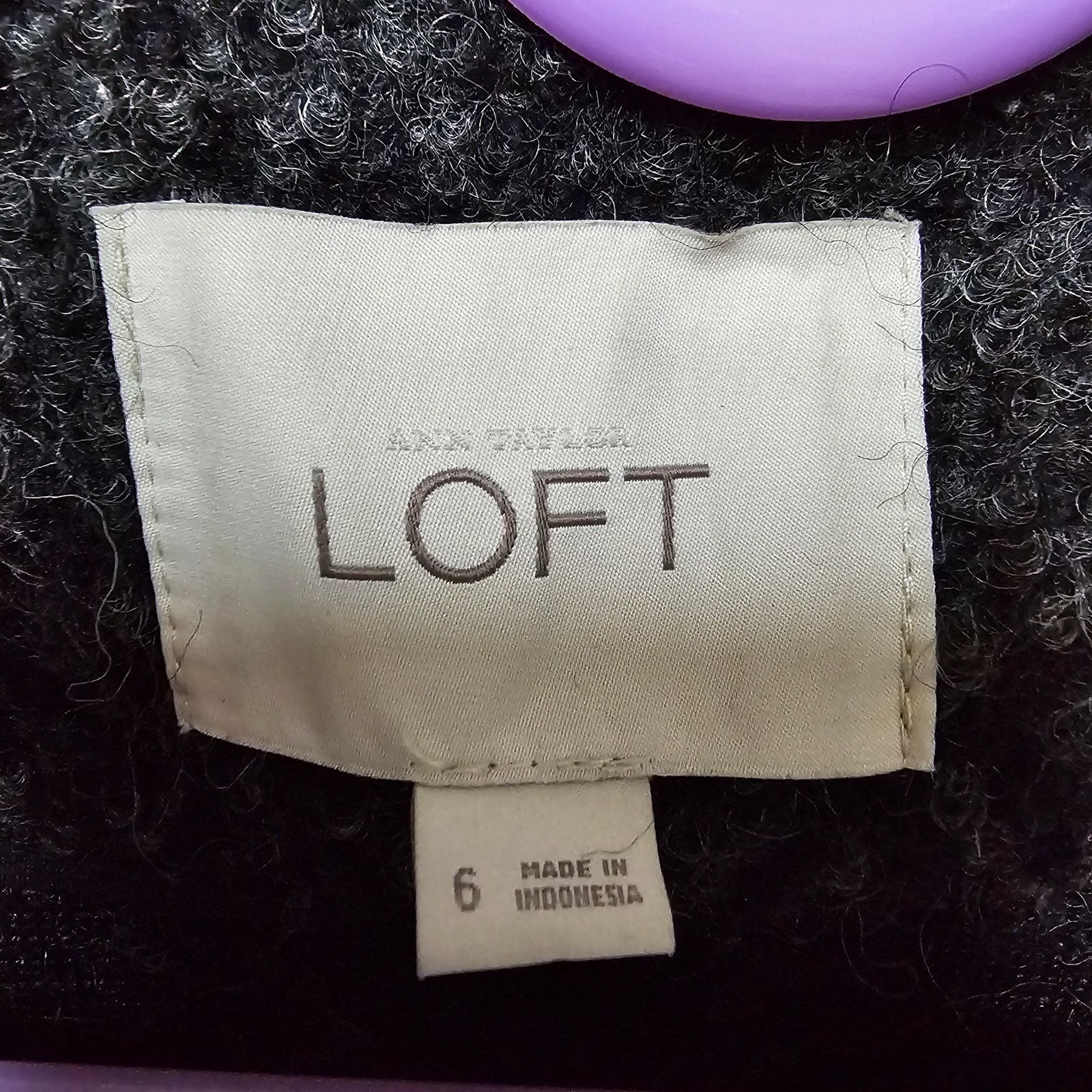 Loft Womens Loft Wool Blend Moto Jacket Black/Gray Size 6 Size M / US 6-8 / IT 42-44 - 4 Thumbnail