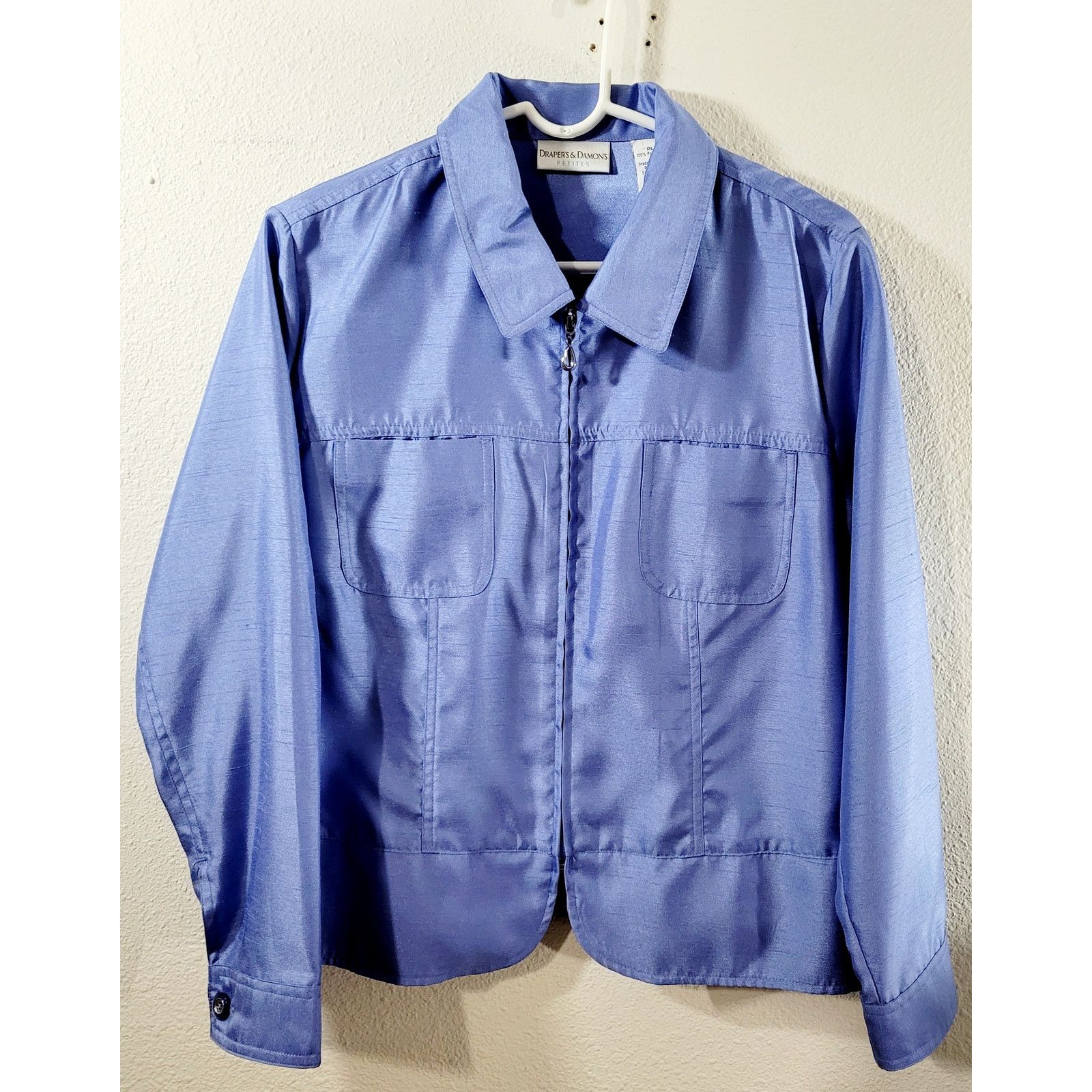 Other Draper's & Damon's Periwinkle Blue Purple Full Zip Blazer PL Size L / US 10 / IT 46 - 8 Thumbnail