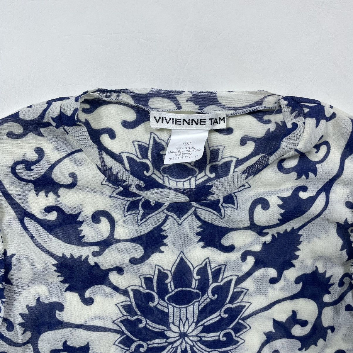 Vivienne Tam VIVIENNE TAM ORIENTAL LOTUS PRINTED MESH TOP Size XS / US 0-2 / IT 36-38 - 3 Thumbnail