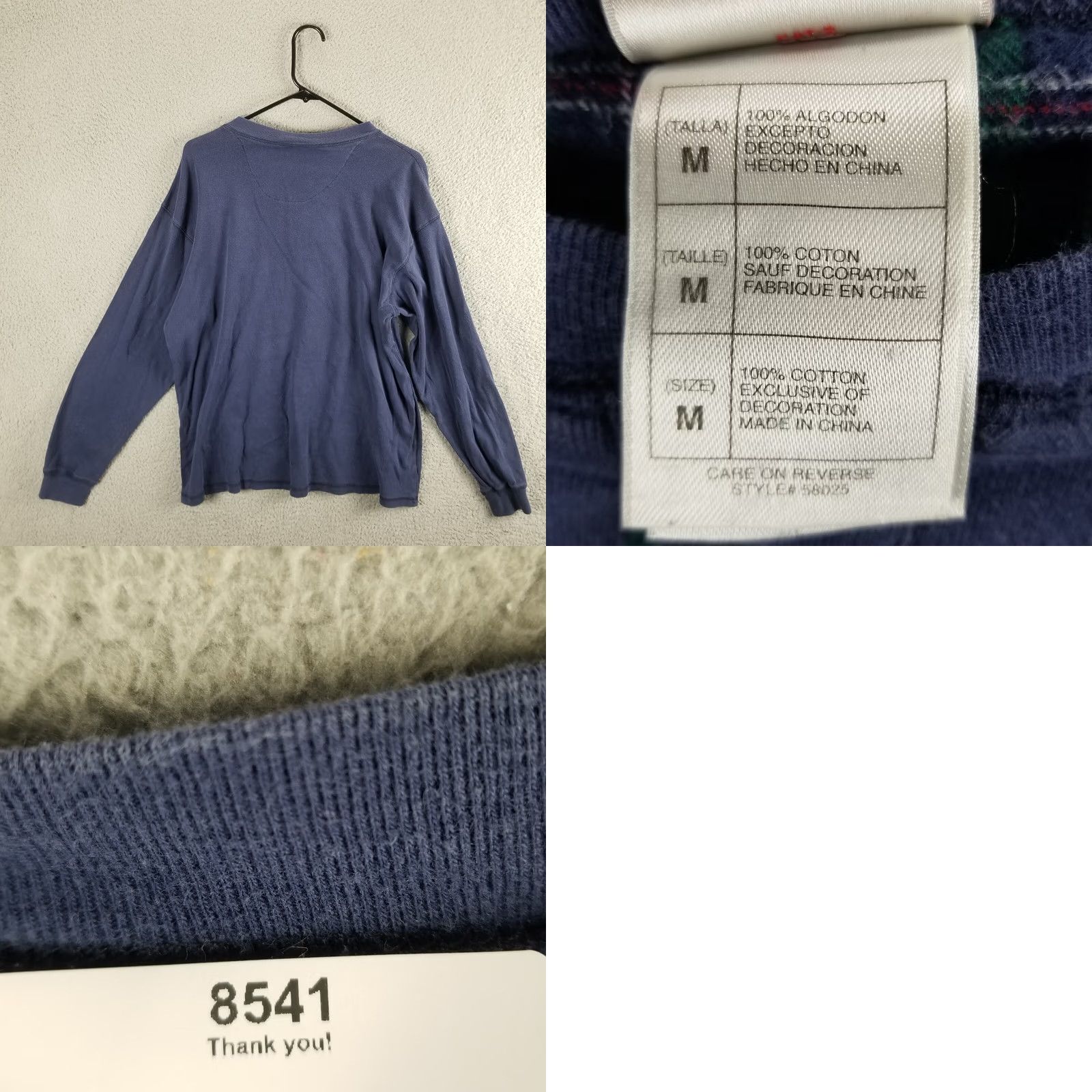 Disney Disneyland Sweatshirt Goofy Plaid Lining Henley Pullover Womens Medium Blue - Disney Shirt, Pullover, Sweatshirt, With Embroidered Goofy Size M / US 6-8 / IT 42-44 - 8 Thumbnail