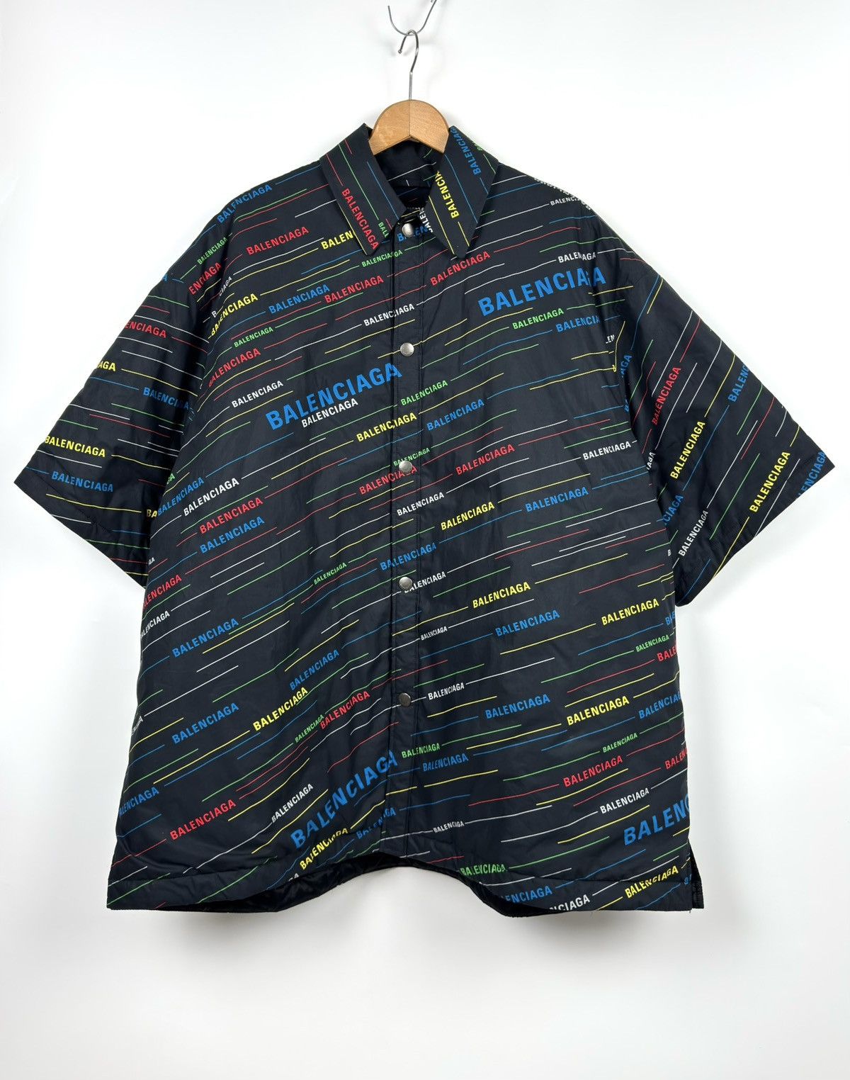 Balenciaga Balenciaga Rainbow Logo Padded Bottom OverShirt/Jacket Size US S / EU 44-46 / 1 - 1 Thumbnail