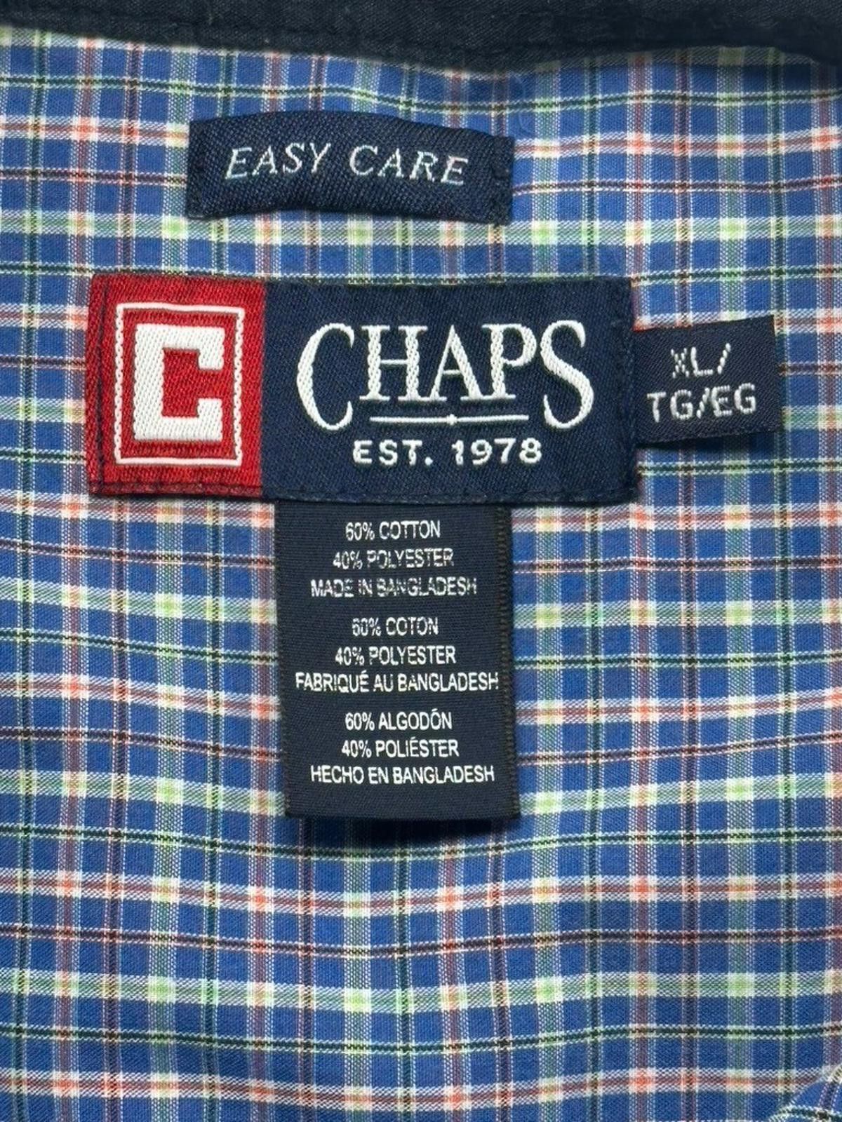Chaps Ralph Lauren Chaps Easy Care Blue Plaid Shirt XL Size US XL / EU 56 / 4 - 5 Thumbnail