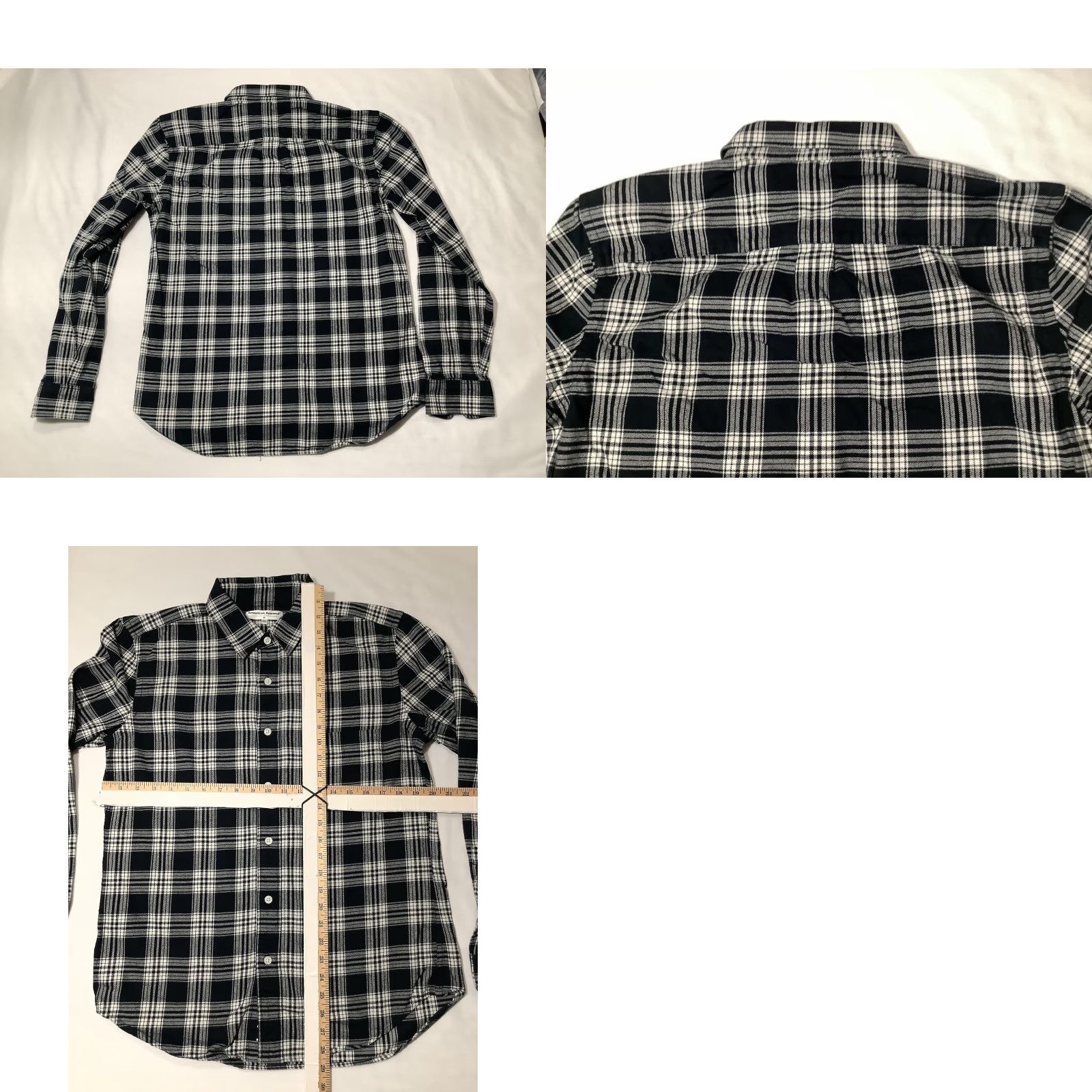 American Apparel VINTAGE? No. American Apparel Shirt Mens Medium Black White Plaid Flannel Button Long Sleeve Size US M / EU 48-50 / 2 - 8 Thumbnail