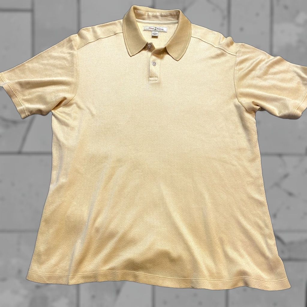Tommy Bahama Tommy Bahama Polo Shirt Knit L Yellow Cotton Silk Men Short Sleeve Golf Shirt Size US L / EU 52-54 / 3 - 1 Thumbnail