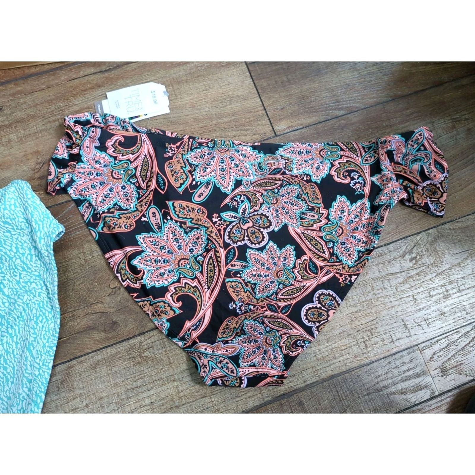 Vintage VINTAGE TIME AND TRU Bikini Bottoms Women 1X Turquoise Cove NWT Plus Size Swimwear Bikini Bottoms Size 40" / US 18 - 5 Thumbnail