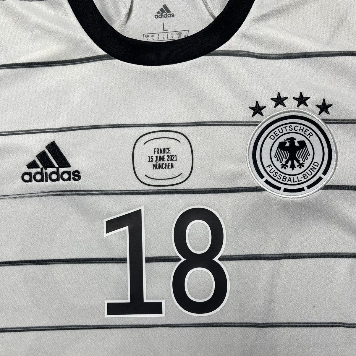 Adidas GERMANY ADIDAS 2020 EURO FOOTBALL HOME JERSEY #18 GORETZKA Size US L / EU 52-54 / 3 - 4 Thumbnail