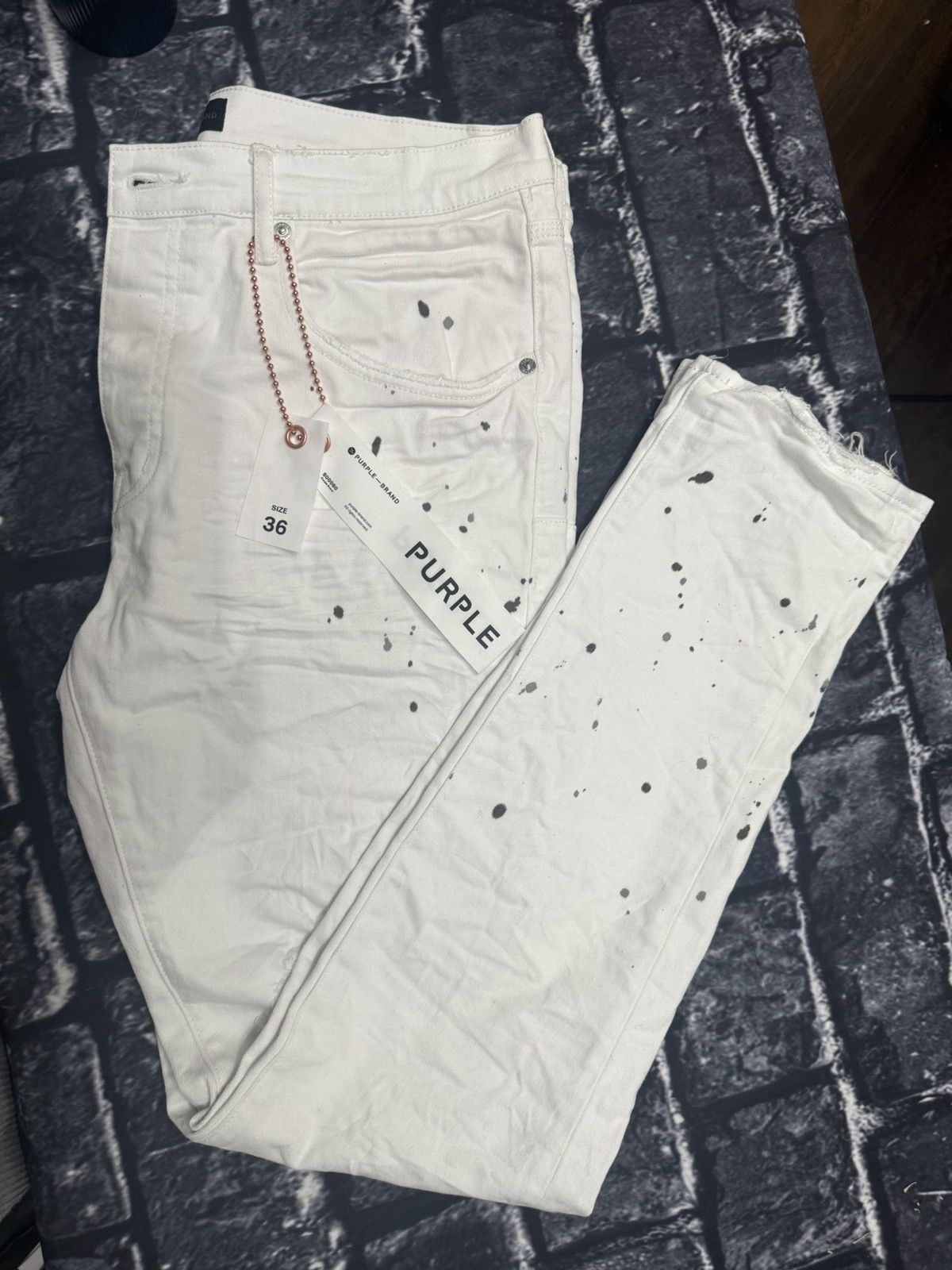 Purple Brand Purple Brand Optic White Paint Blowout Jeans | Grailed