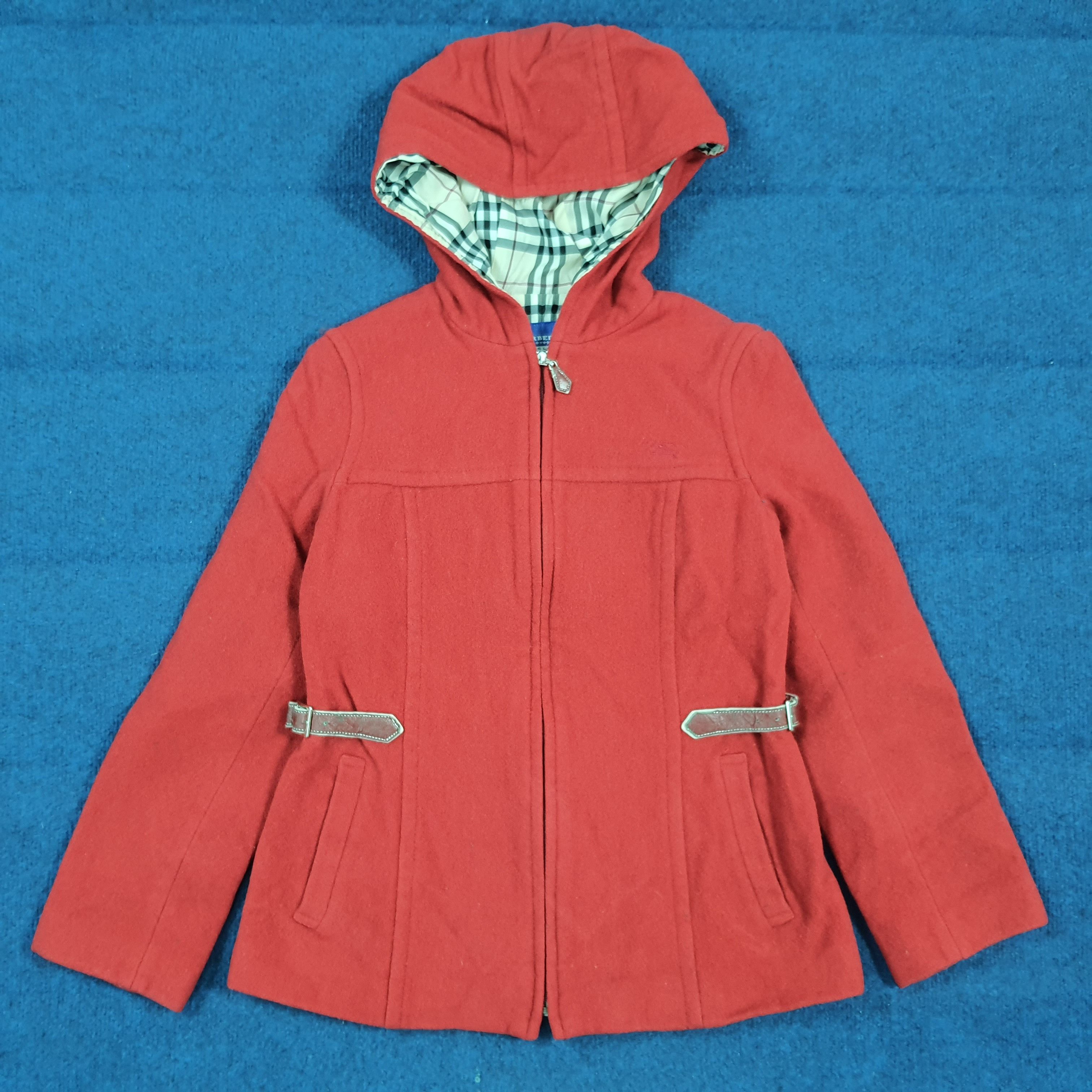 Burberry Burberry London Blue Label Red Wool Hooded Jacket C298N12 Size XS / US 0-2 / IT 36-38 - 3 Thumbnail