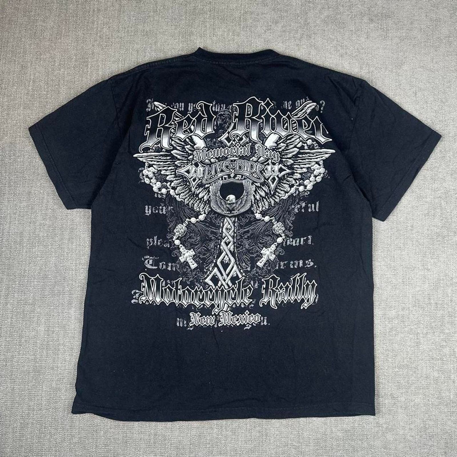 Other Y2K Red River Flames Cross Biker t-shirt Size US L / EU 52-54 / 3 - 1 Thumbnail