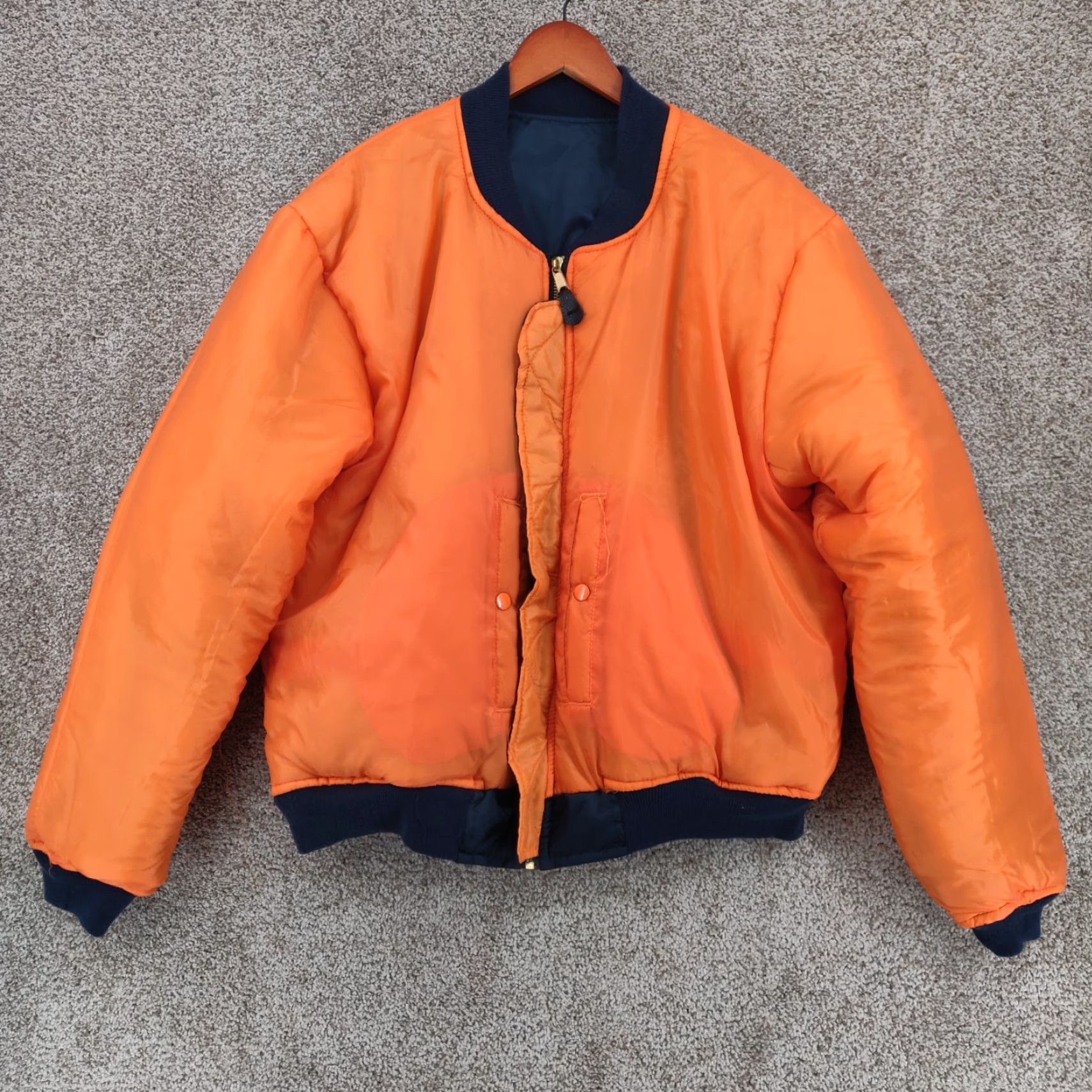 Vintage VINTAGE American Vintage MA-1 Bomber Jacket Mens XL Blue USAF Military Flight Jacket Size US XL / EU 56 / 4 - 2 Thumbnail