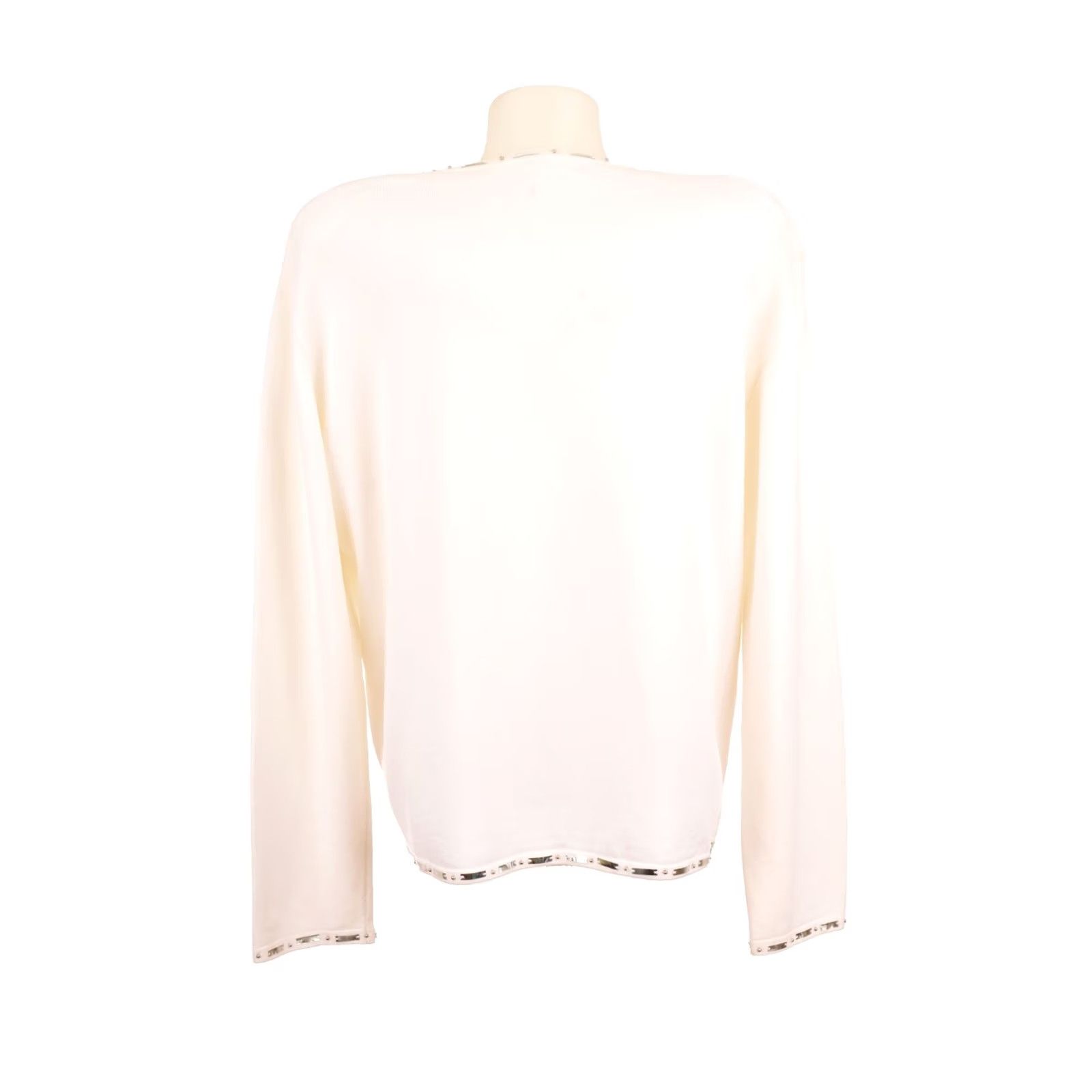 Escada VINTAGE Escada Cardigan Top Shirt Womens 42 White Cupro 88% Nylon 12% PA Germany 60cm 50cm 46cm 60cm 23.23" 90s? Size M / US 6-8 / IT 42-44 - 4 Thumbnail