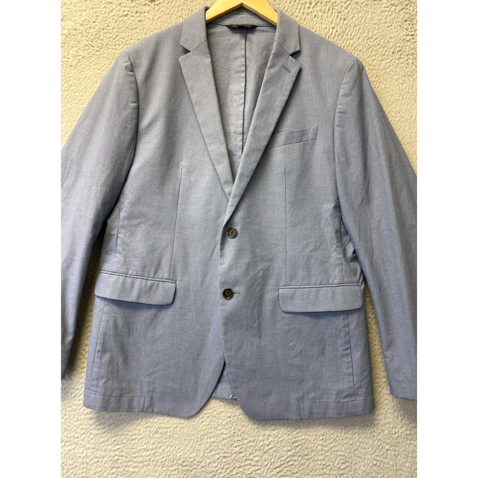Banana Republic VINTAGE Banana Republic Men's Sport Coat Blazer 44R Blue Two-Button Single-Breasted Wool Spandex 90s Formal Size 44R - 2 Thumbnail
