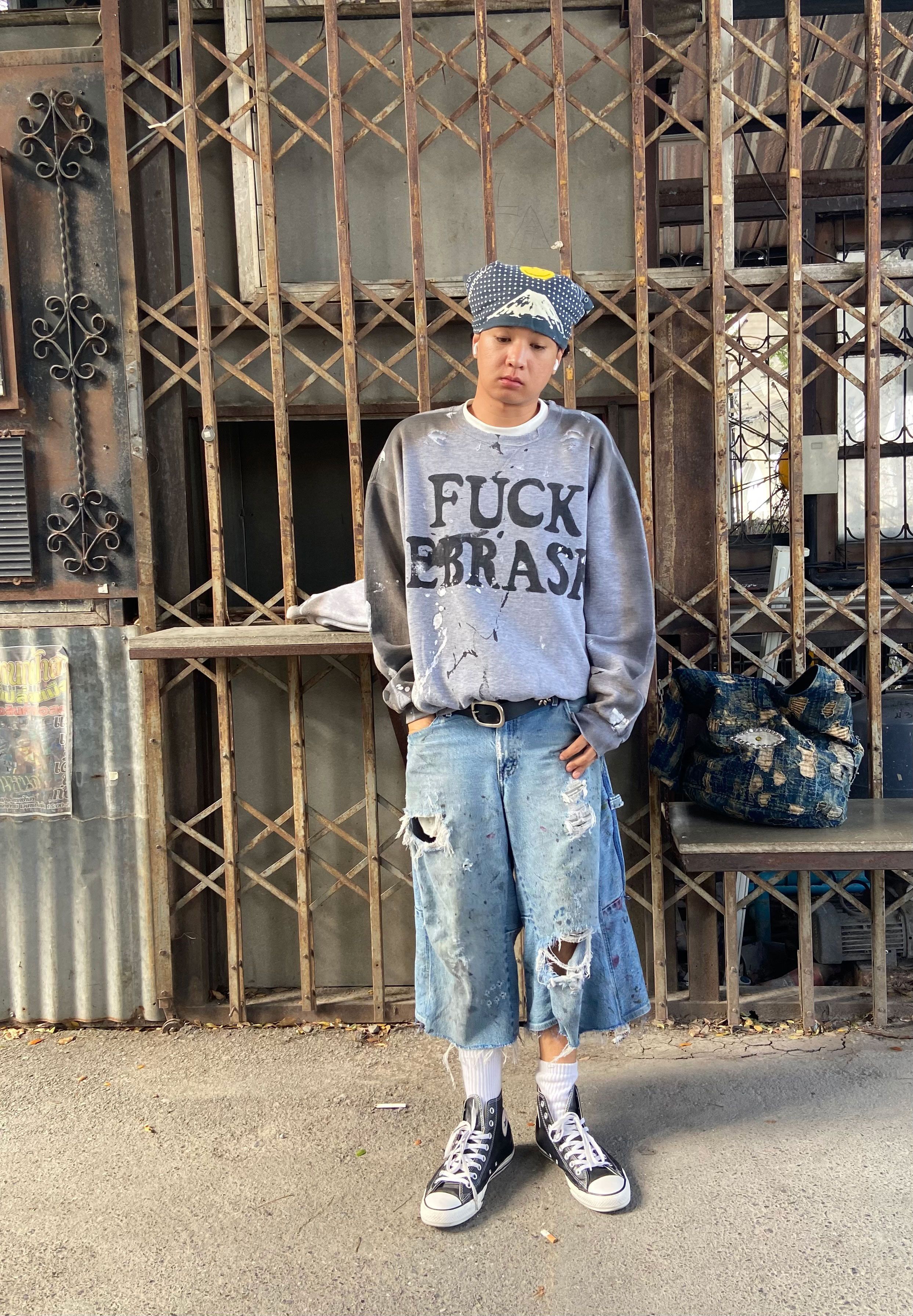 Russell Athletic 90s FUCK NEBRASKA THRASHED Russell Sweatshirt Size US XL / EU 56 / 4 - 7 Thumbnail