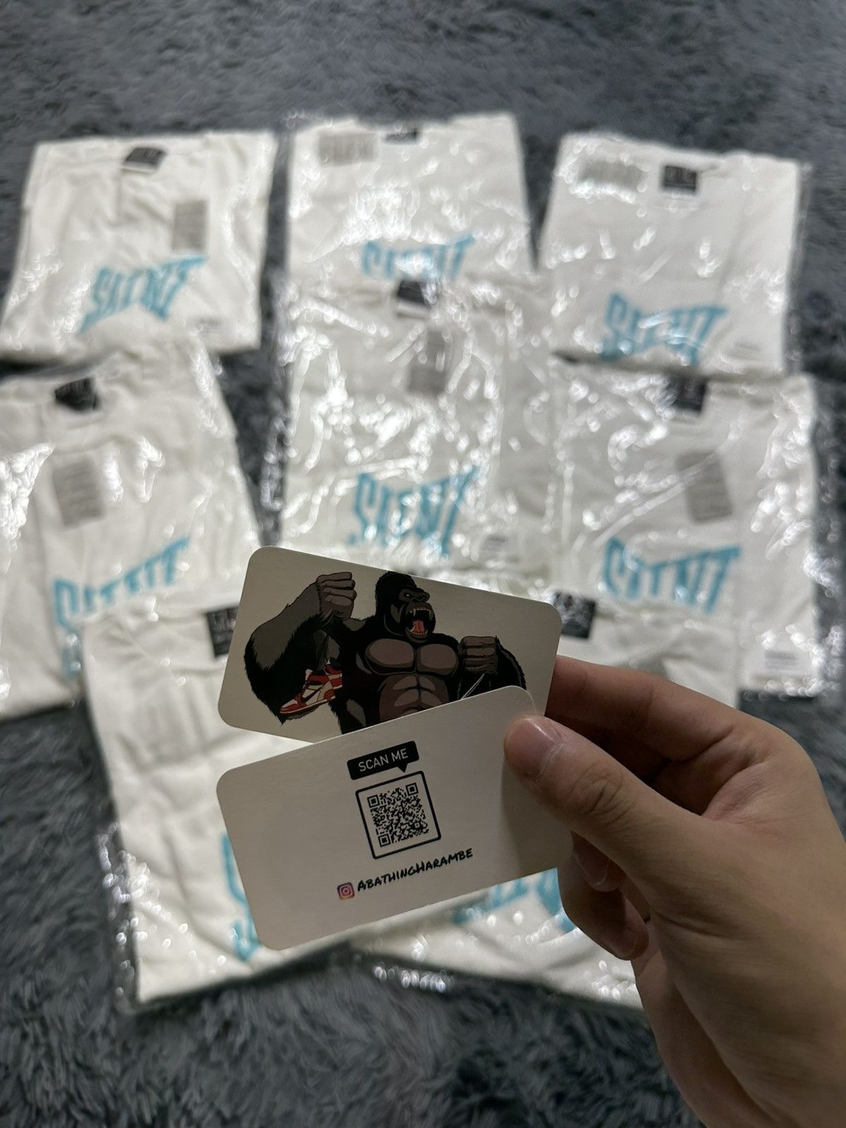 Saint Michael SAINT Mxxxxxx Logo Tee White/Blue (Ribon Tee) Size US XL / EU 56 / 4 - 10 Thumbnail