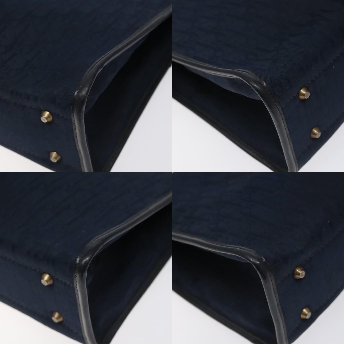 Dior DIOR Trotter Canvas Hand Bag Navy Gold Size ONE SIZE - 10 Thumbnail