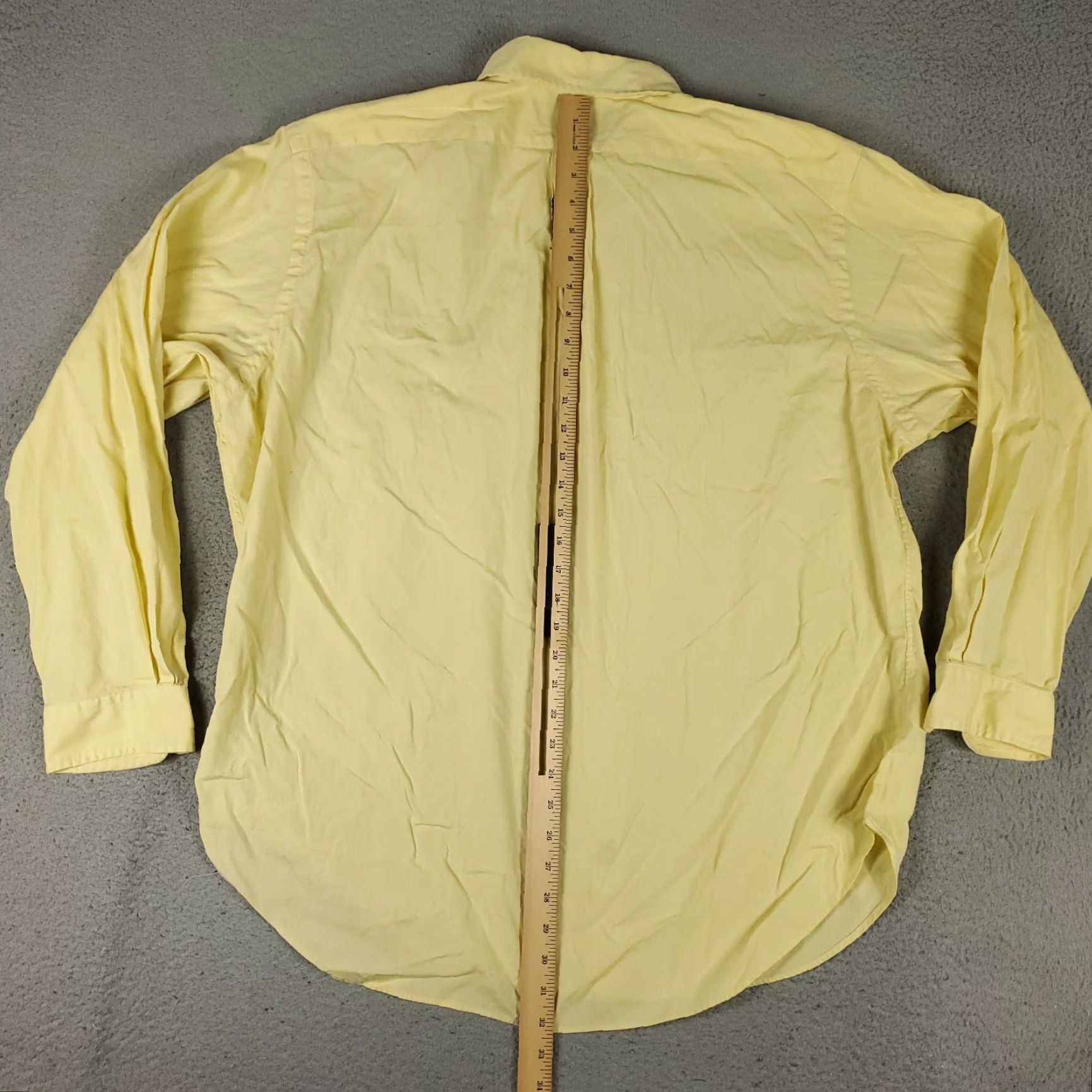 Ralph Lauren Ralph Lauren Dress Shirt Mens Size 17.5 Yellow Button-Up Long Sleeve Solid Classic Size 46R - 5 Thumbnail