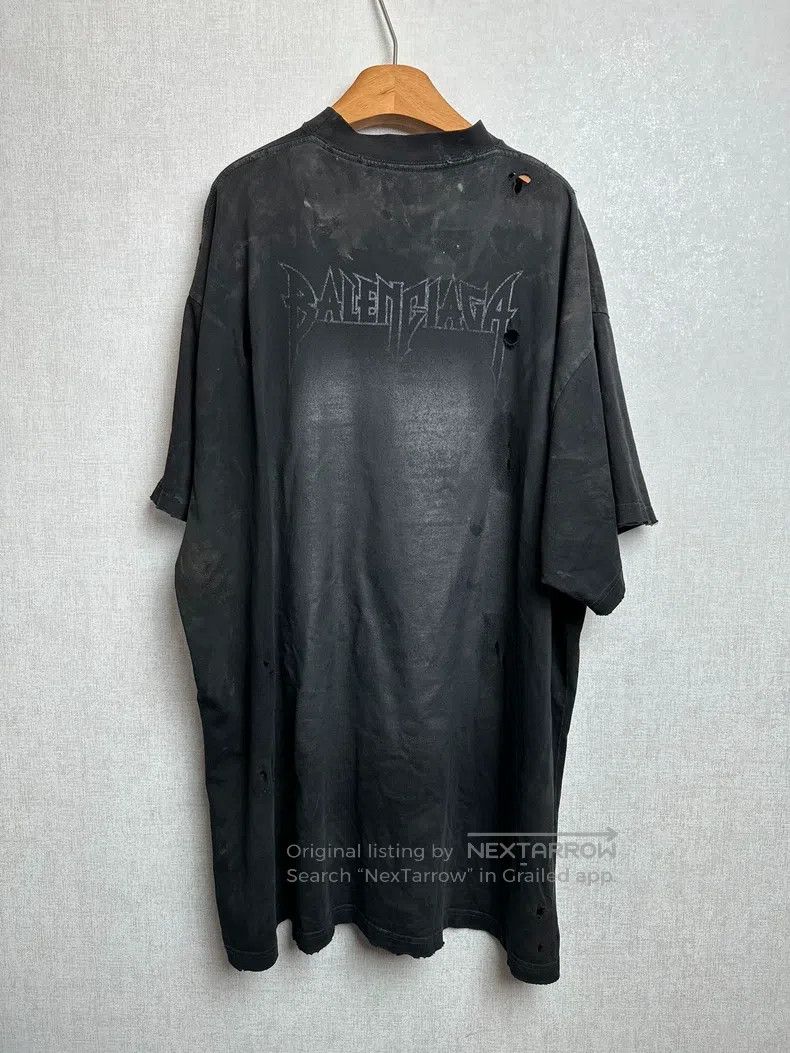 Balenciaga Balenciaga Eiffel Tower Aged Destroyed Short Sleeve T-Shir Size US XL / EU 56 / 4 - 2 Thumbnail