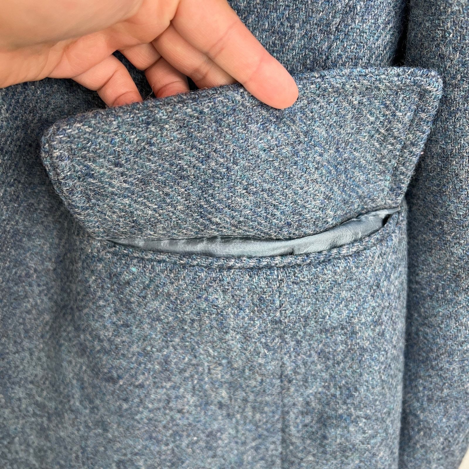 Harris Tweed × Vintage Harris Tweed Blue Wool Blazer Single Breasted 2 Button Size 42R - 6 Thumbnail