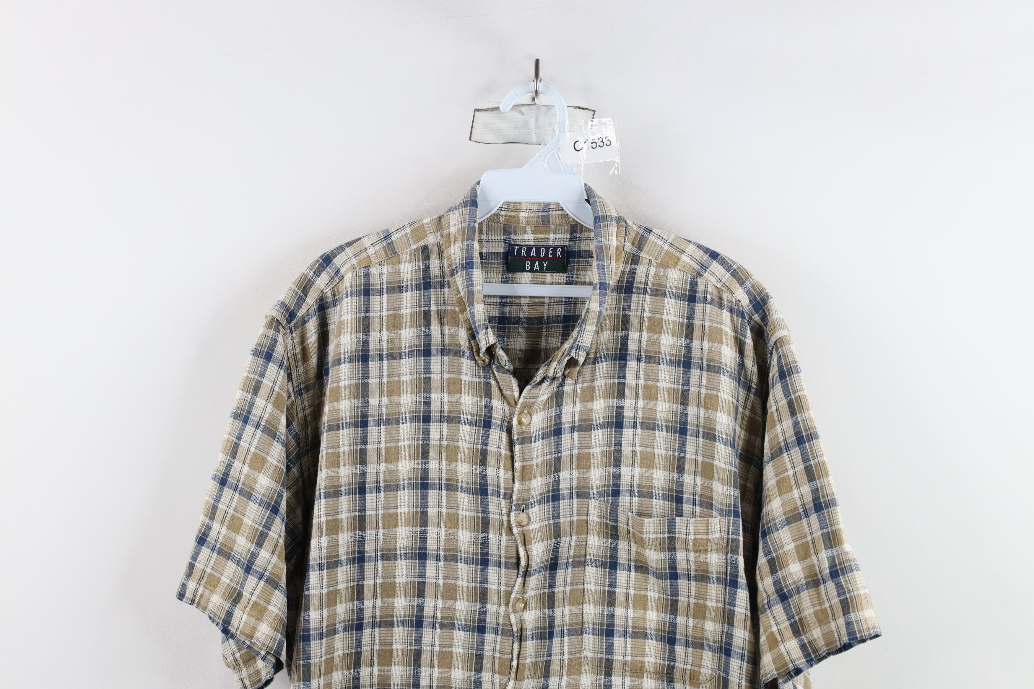 Vintage Vintage 90s Streetwear Cotton Weave Knit Button Down Shirt Size US XL / EU 56 / 4 - 2 Thumbnail