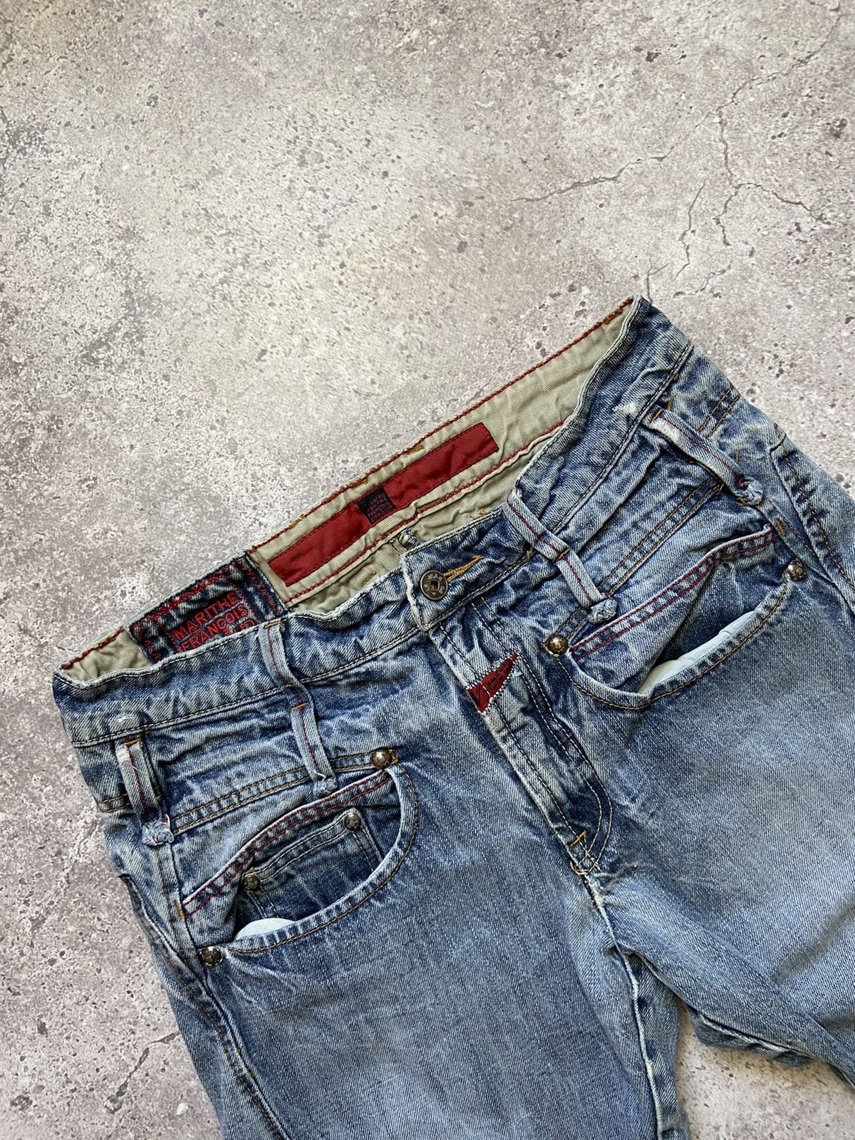 Japanese Brand Marithe Francois Girbaud Jeans Faded Blue Denim Size US 30 / EU 46 - 3 Thumbnail