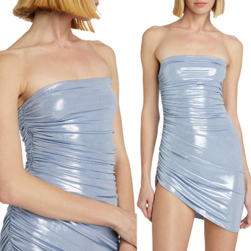 Norma Kamali Norma Kamali | Strapless Diana Pickleball Dress Blue S Size S / US 4 / IT 40 - 2 Thumbnail