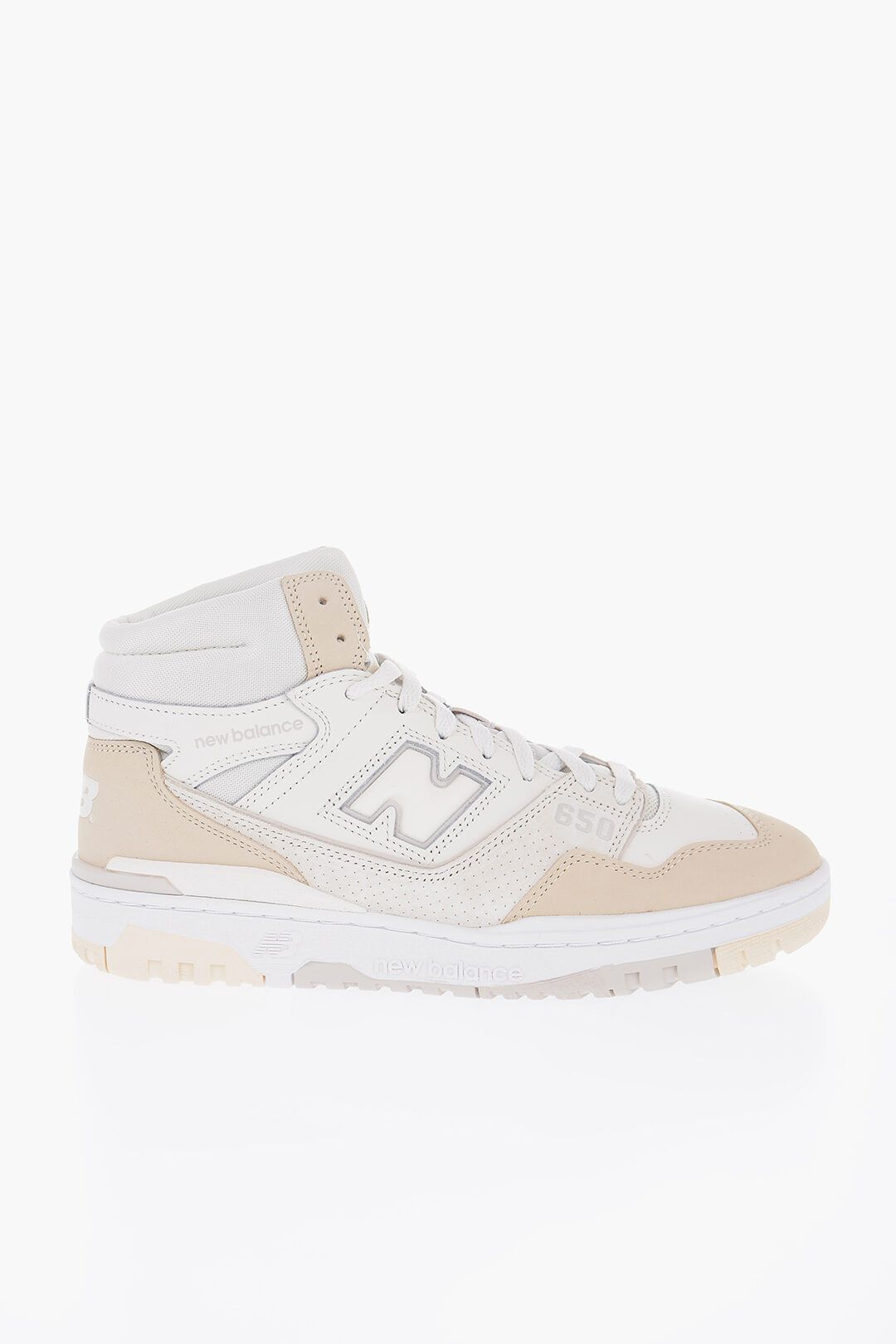 image of New Balance Og1Mm0424 Leather & Fabric Hi-Top Sneakers In Beige White, Men's (Size 9)