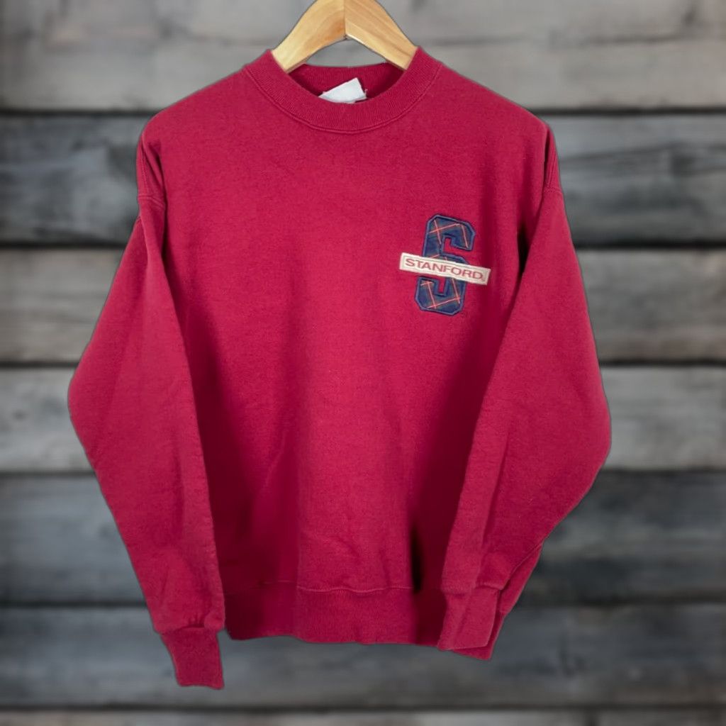 Vintage VINTAGE Stanford University Sweatshirt Adult Large Red Embroidered 90s College Crewneck LA Redford Men Pullover Graphic Print Cotton-Polyester Fleece Size US L / EU 52-54 / 3 - 1 Thumbnail