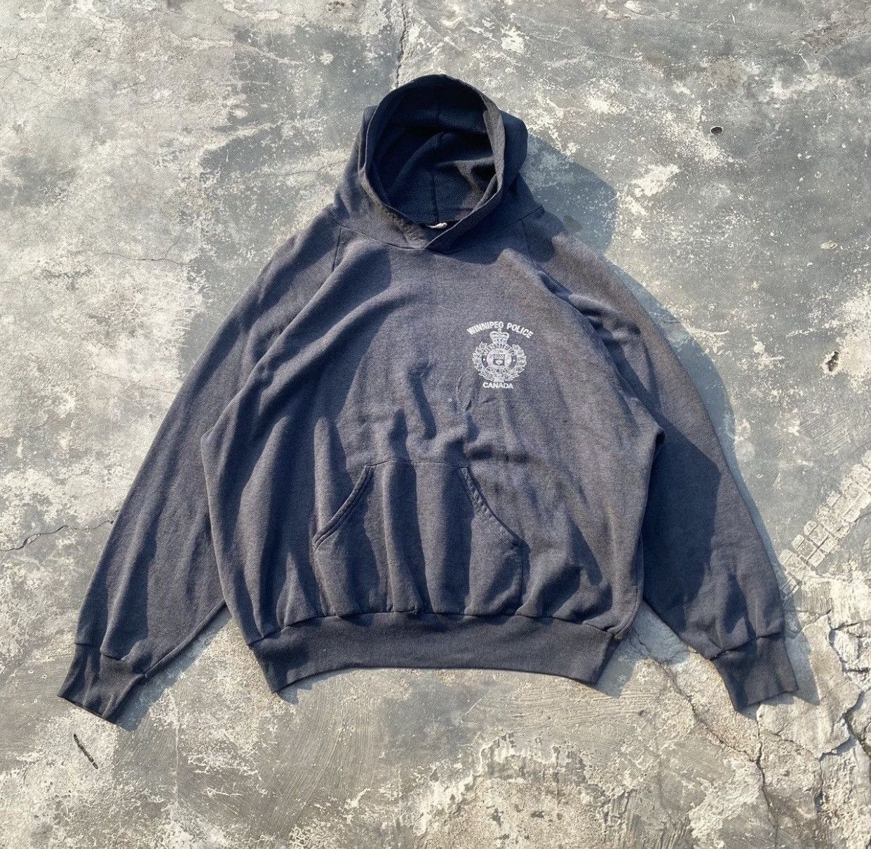 Vintage Very Rare 1980s Canada Police Faded hoodie paperthi Size US L / EU 52-54 / 3 - 1 Thumbnail