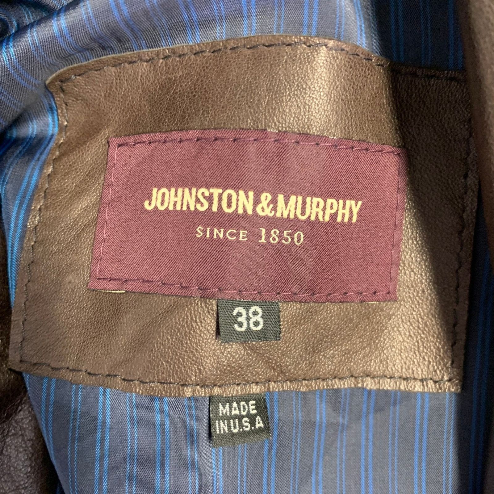 Johnston & Murphy Size S Black Brown Cotton Polyurethane Zip Snaps Jacket Size US S / EU 44-46 / 1 - 5 Thumbnail