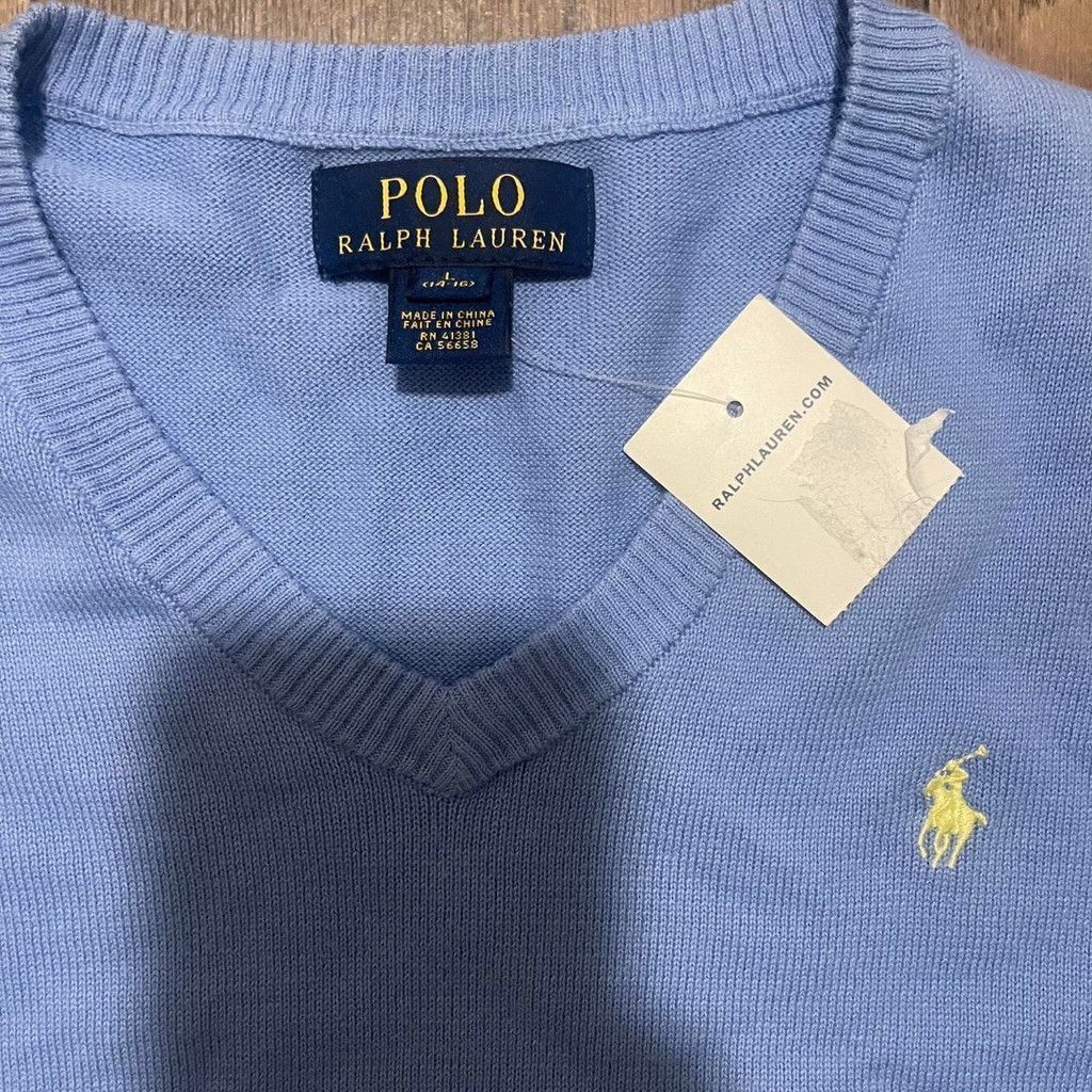 Polo Ralph Lauren Polo Ralph Lauren V-neck sweater w/tags size L in children Size XS / US 0-2 / IT 36-38 - 2 Thumbnail