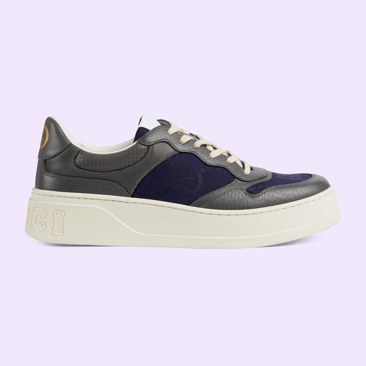 Gucci o1mt1gz0425 Men's Lace-Up Sneakers in Grey & Blue Size US 15 / EU 48 - 1 Thumbnail