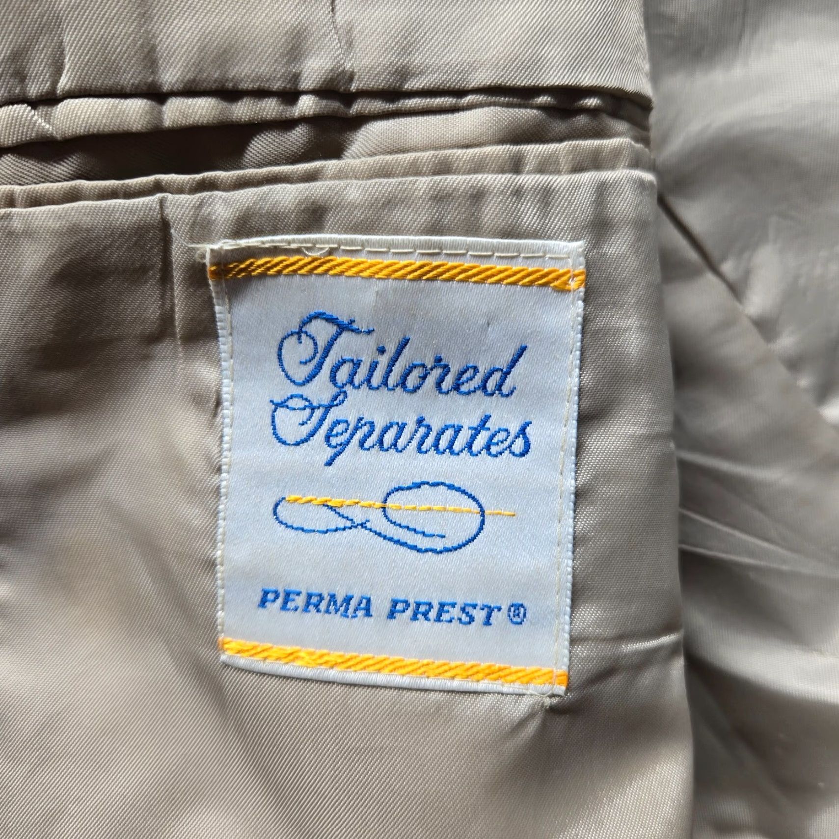 Vintage Oakton Perma-Rest Gray Blazer Jacket Adult Men 44R Size 44 Polyester Solid Button Pockets Casual Workwear Formal Coat Size 44R - 3 Thumbnail