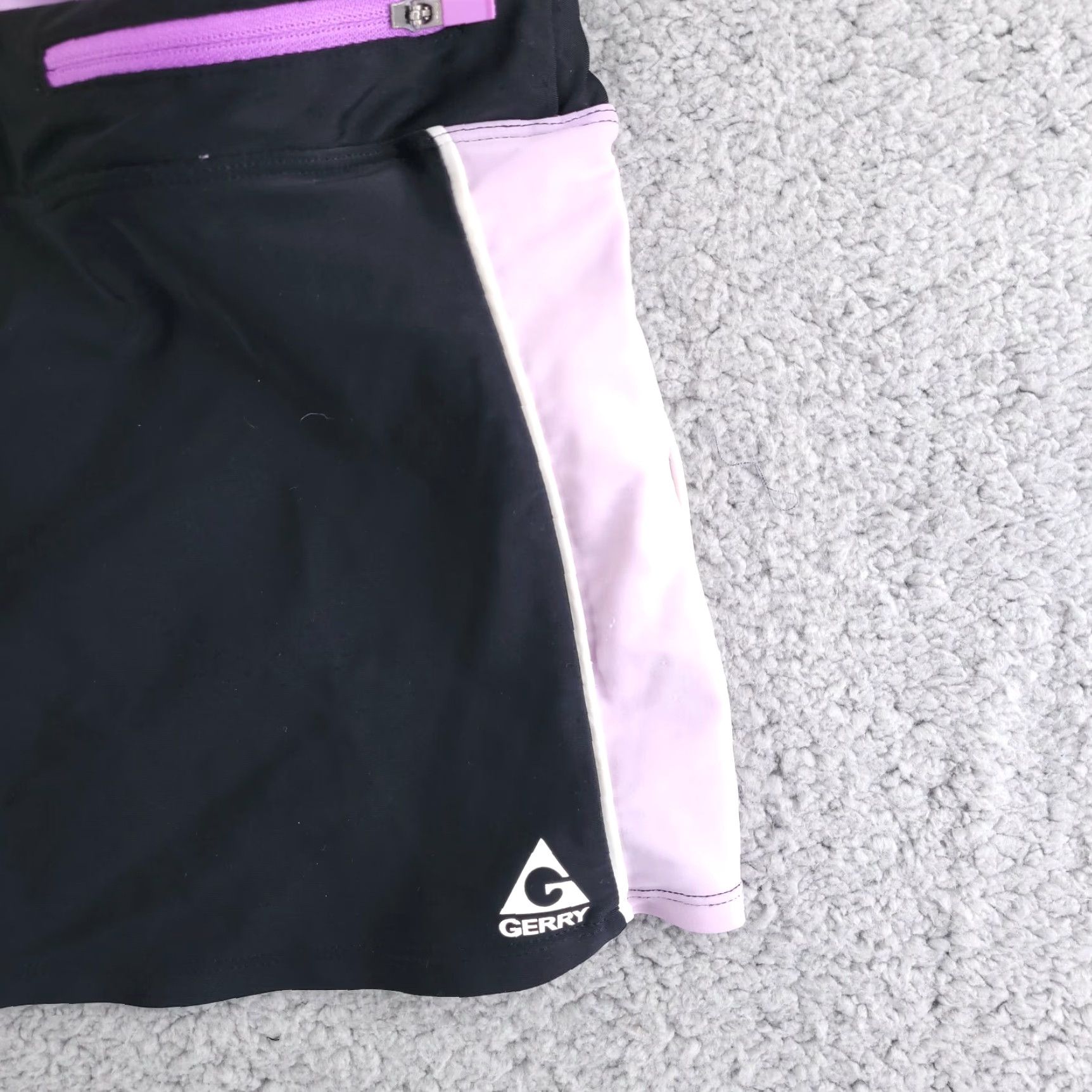 Vintage Gerry Shorts Women's Medium Black Purple Athletic Yoga Lined Running Short Size 32" / US 10 / IT 46 - 3 Thumbnail
