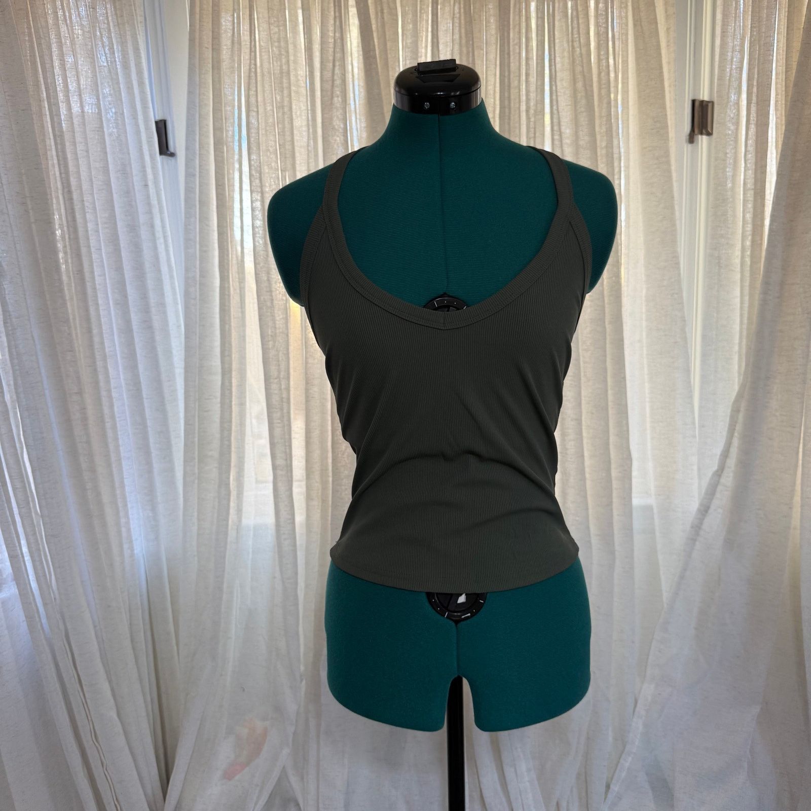 Other Green Ribbed Fitted Tank Top | Sz S Size S / US 4 / IT 40 - 2 Thumbnail