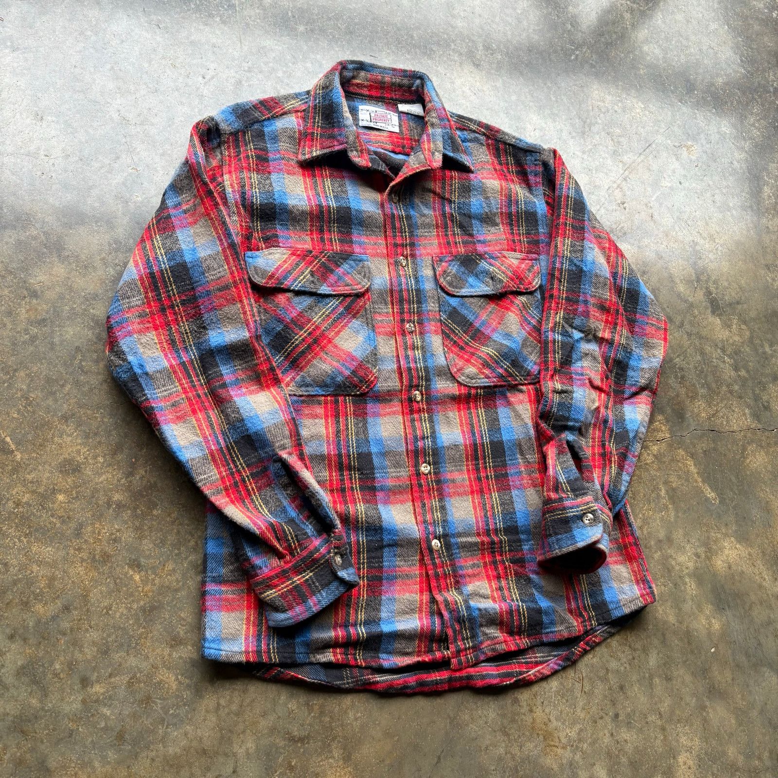 Vintage Vintage PRIVATE PROPERTY Cotton Flannel Shirt Size US L / EU 52-54 / 3 - 2 Thumbnail