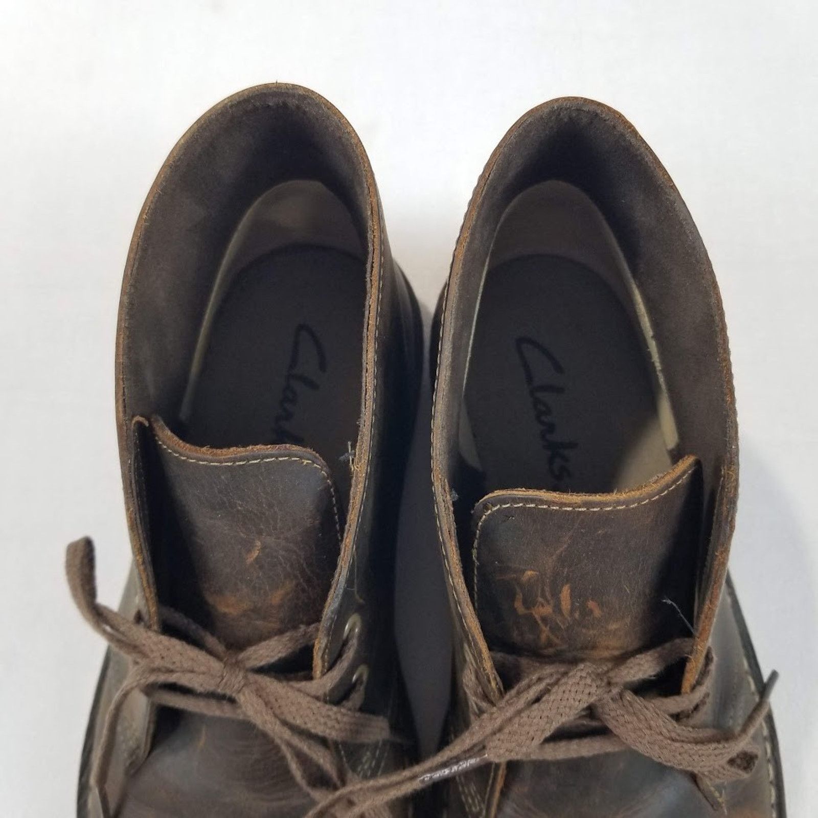 Clark\'s Bushacre 2 Chukka Desert Leather Boots Distressed Men\'s Size 8.5/41.5 Clarks Bushacre 2 Mens 8.5 Brown Leather | Mercari main image 2