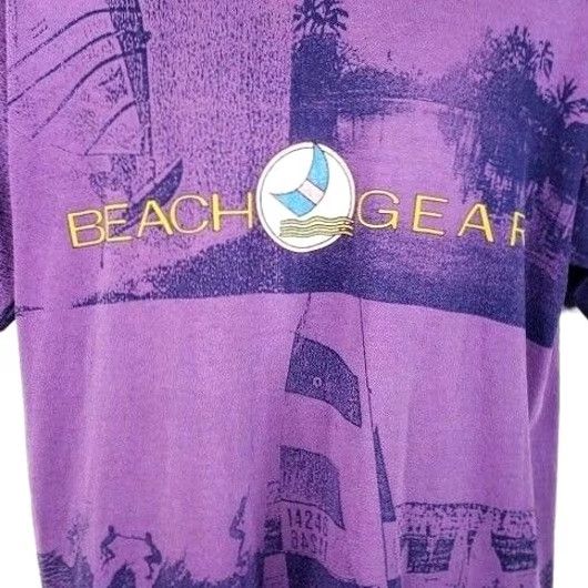 Vintage VINTAGE Beach Gear Surfer T Shirt Mens Size Large Purple 80s All Over Print Size US L / EU 52-54 / 3 - 2 Thumbnail