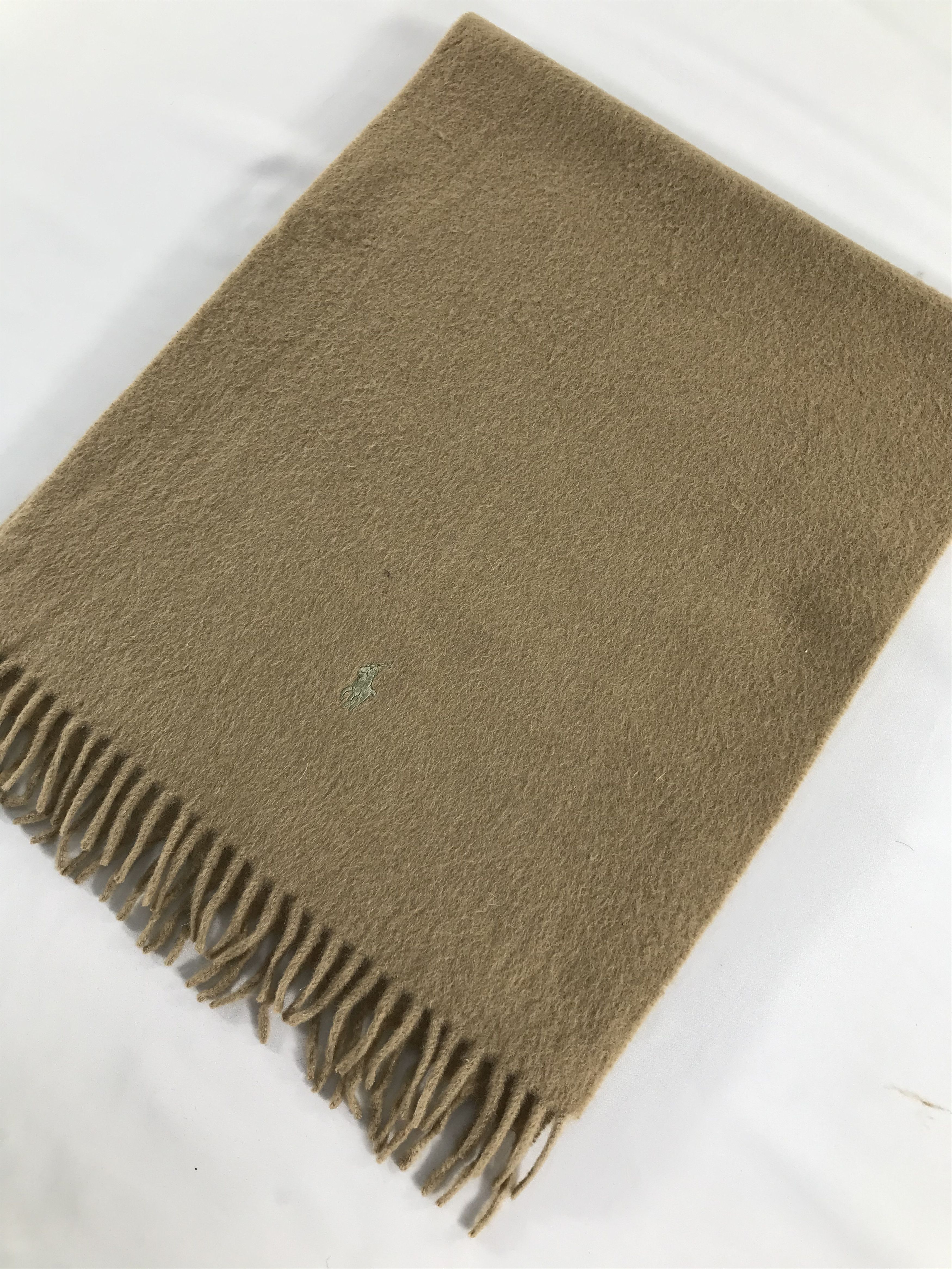 Polo Ralph Lauren Polo Ralph Lauren Tan Cashmere Scarf Muffler V252 Size ONE SIZE - 3 Thumbnail